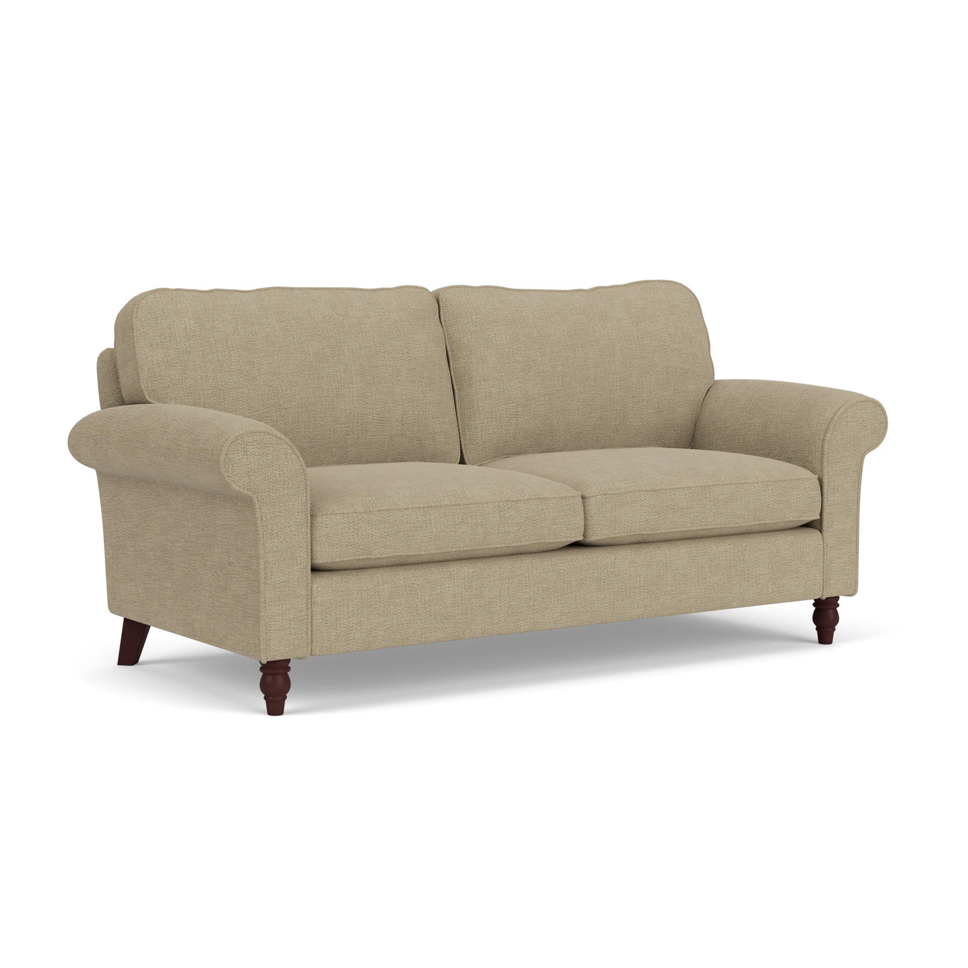 Hurley 3 Seater Sofa in Rustic Weave - Apple with Light legs