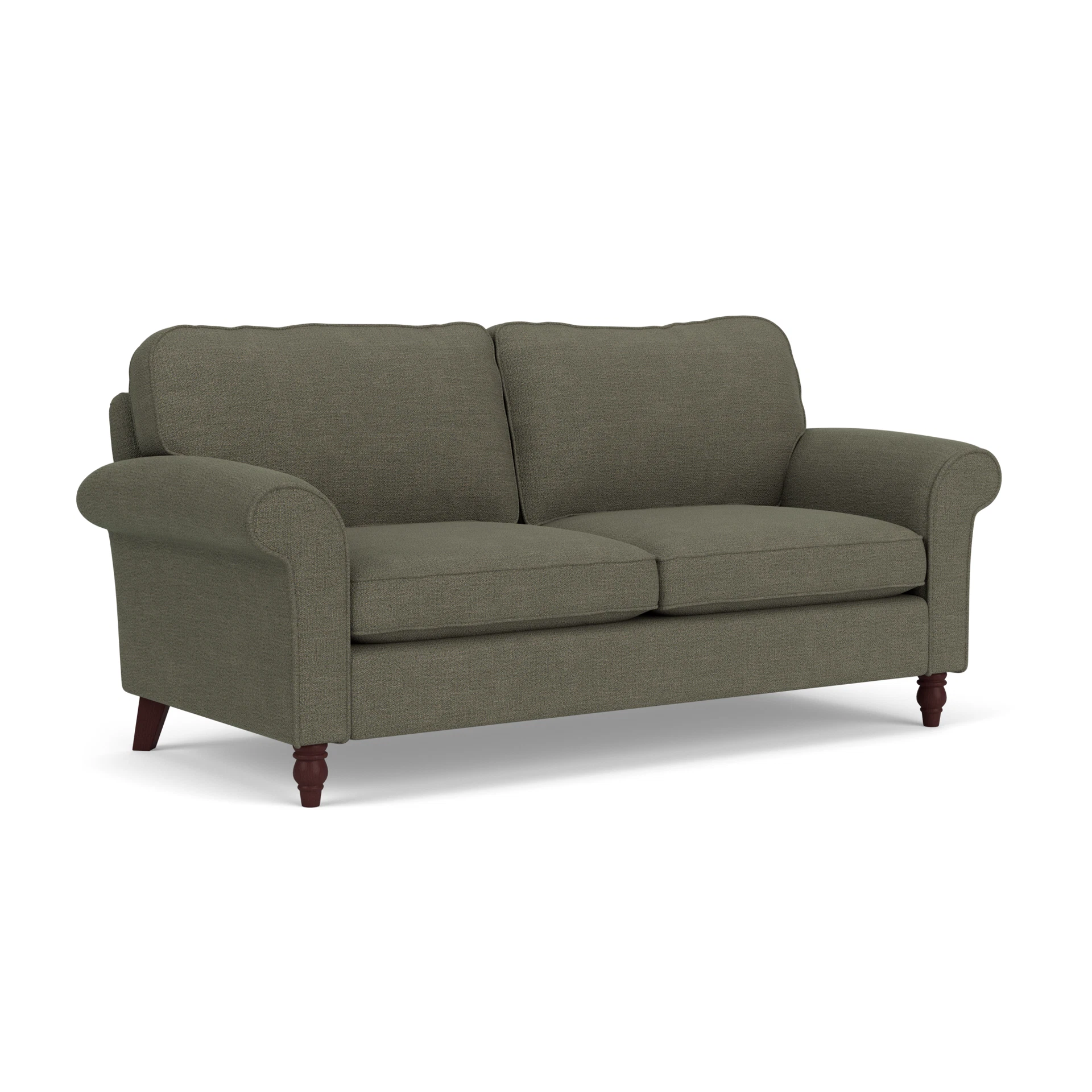 Hurley 3 Seater Sofa in Rustic Weave - Deep Forest with Light legs