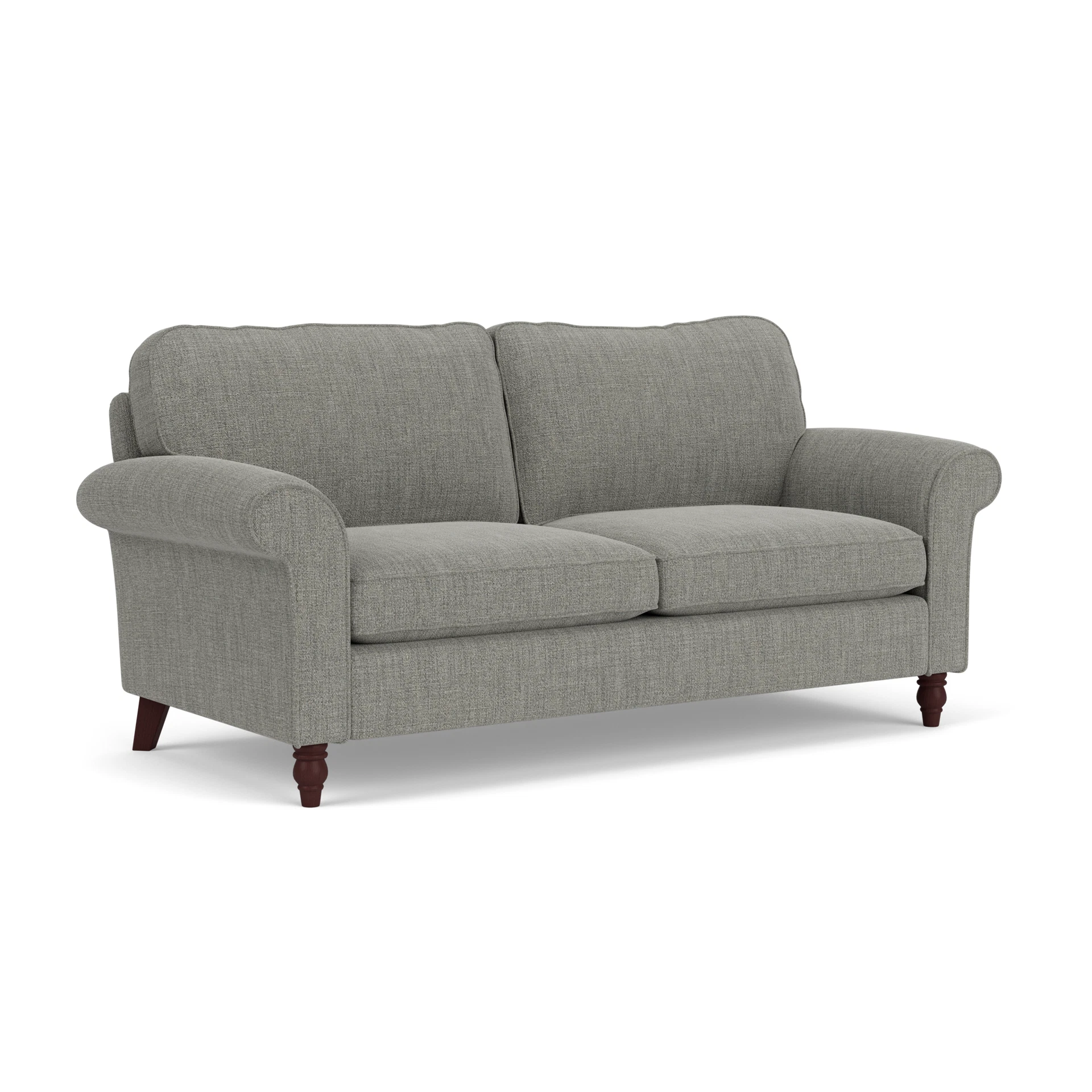 Hurley 3 Seater Sofa in Rustic Weave - Grey Marl with Light legs