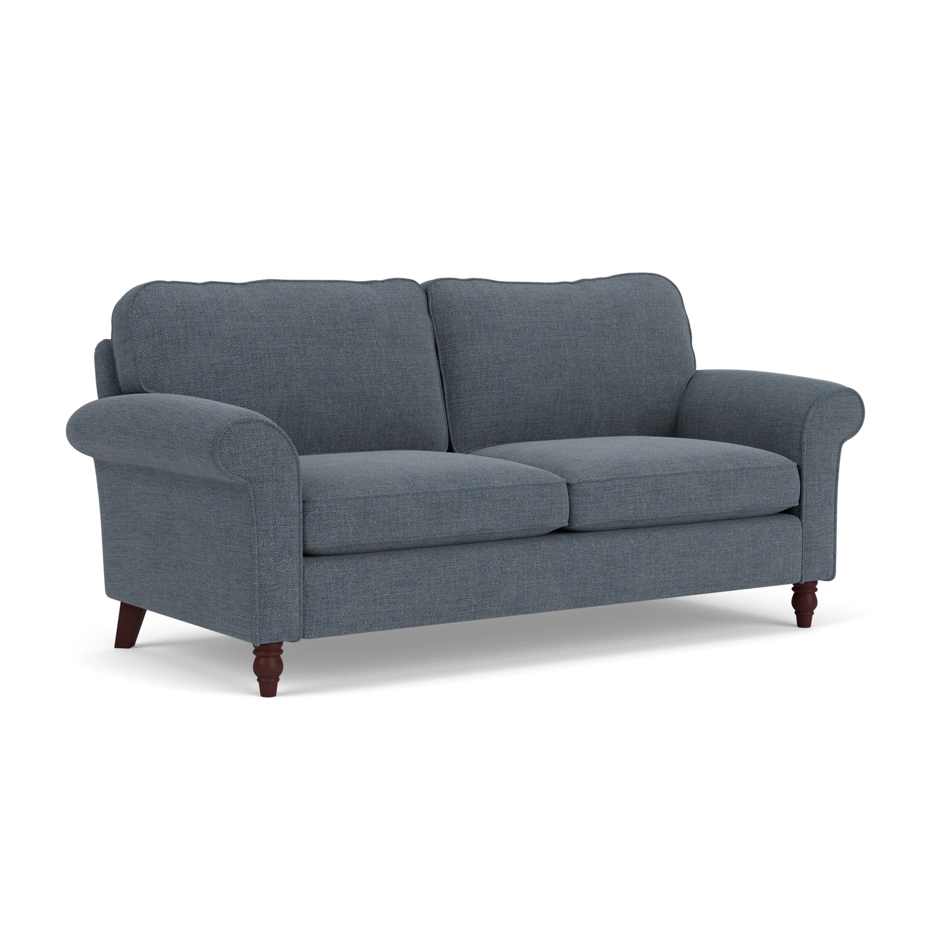 Hurley 3 Seater Sofa in Rustic Weave - Indigo with Light legs