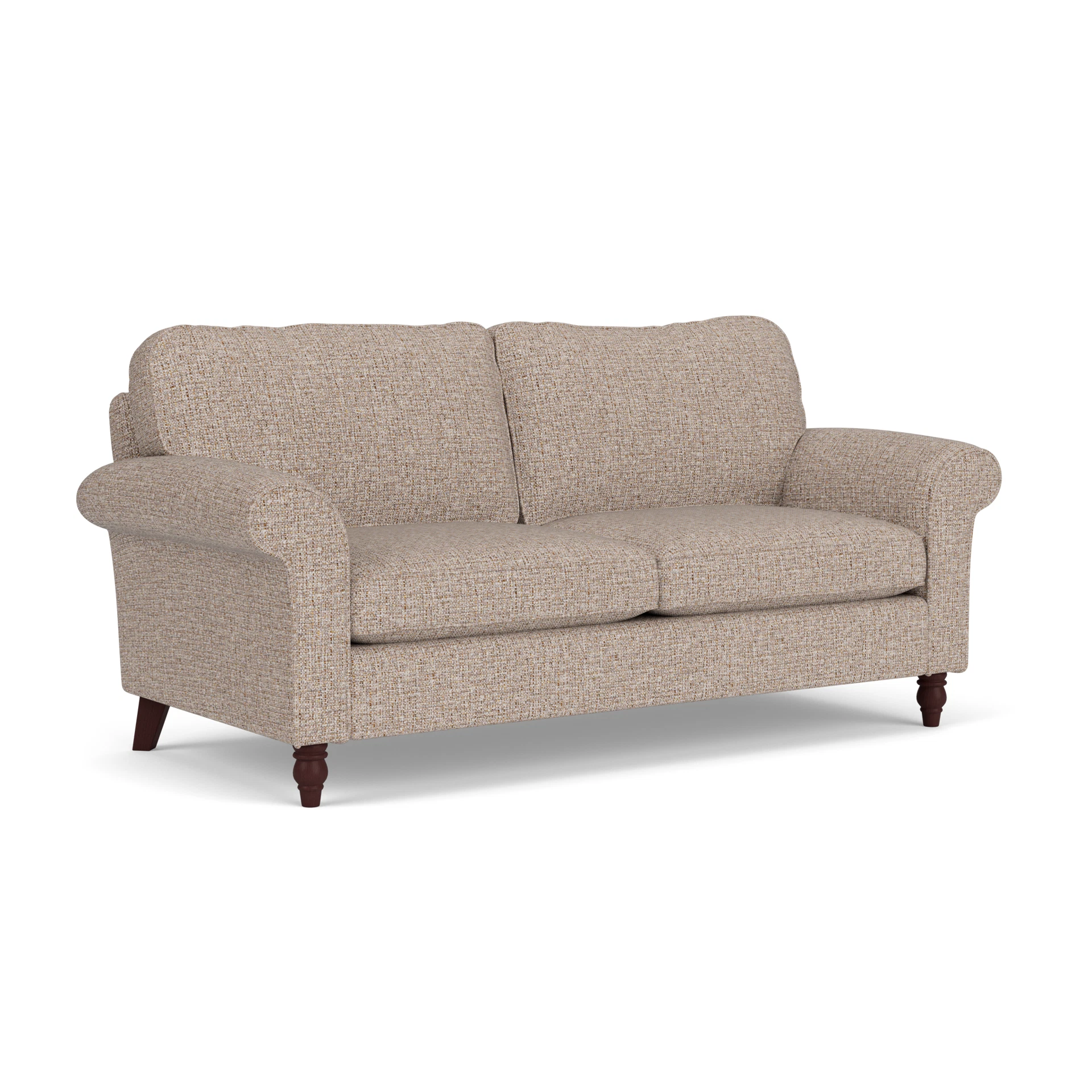 Hurley 3 Seater Sofa in Textured Weave - Natural Mix with Light legs