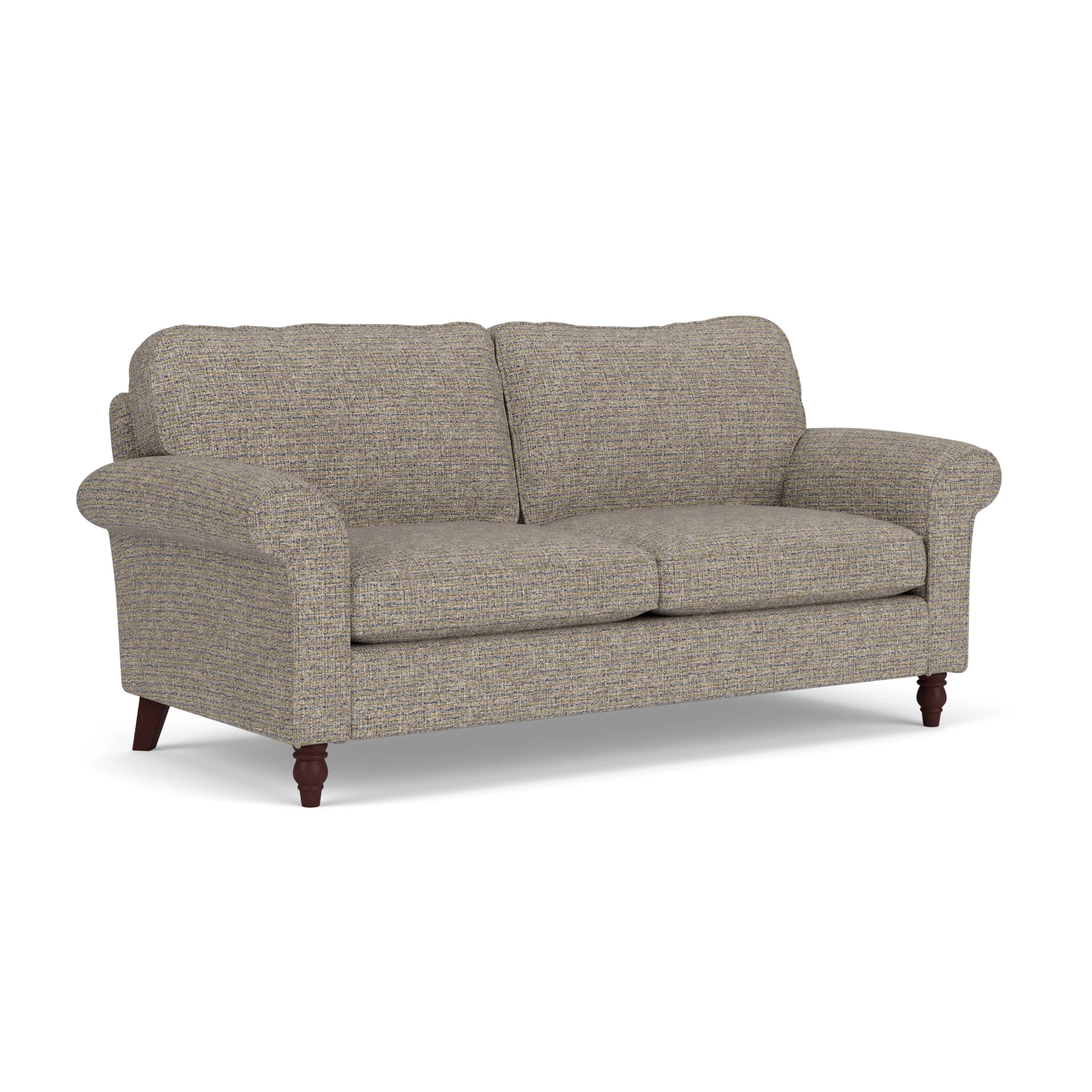 Hurley 3 Seater Sofa in Textured Weave - Shoreline Mix with Light legs