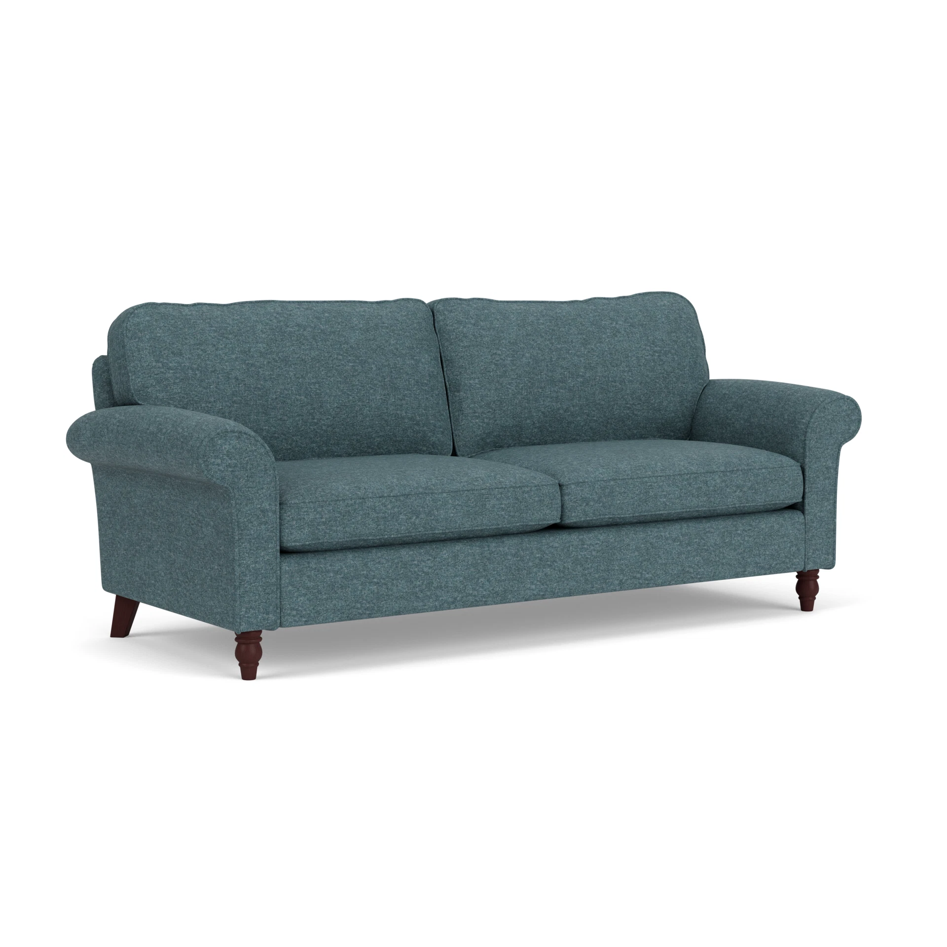 Hurley 4 Seater Sofa in Aquaclean Oxford - Lake Marl with Light legs