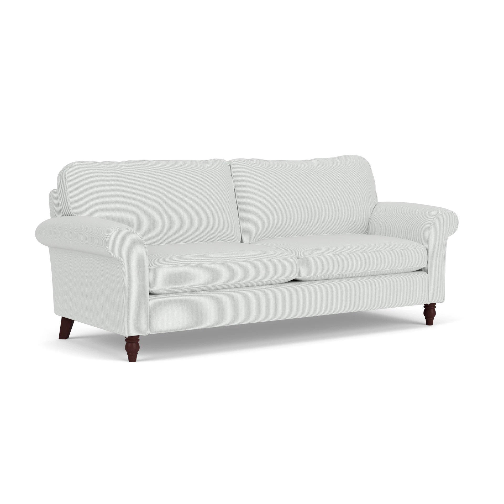 Hurley 4 Seater Sofa in Broadway Stripe - Duck Egg with Light legs