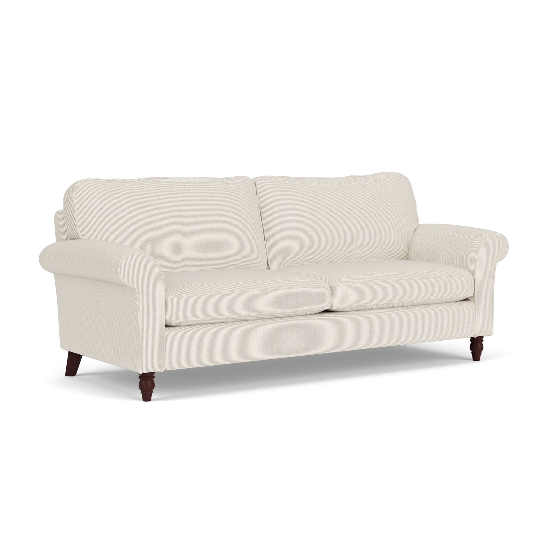 Hurley 4 Seater Sofa in Broadway Stripe - Natural with Light legs
