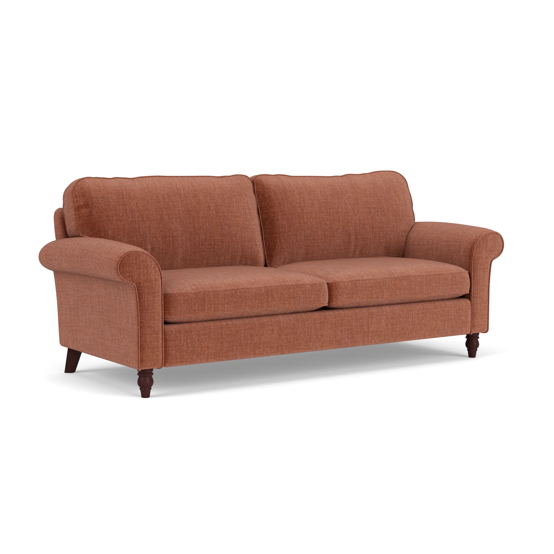 Hurley 4 Seater Sofa in Eco Chenille - Cinnamon with Light legs