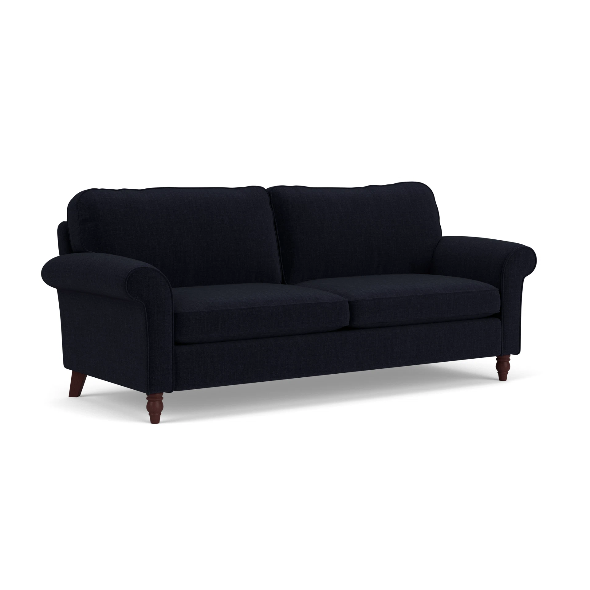 Hurley 4 Seater Sofa in Eco Chenille - Ink with Light legs