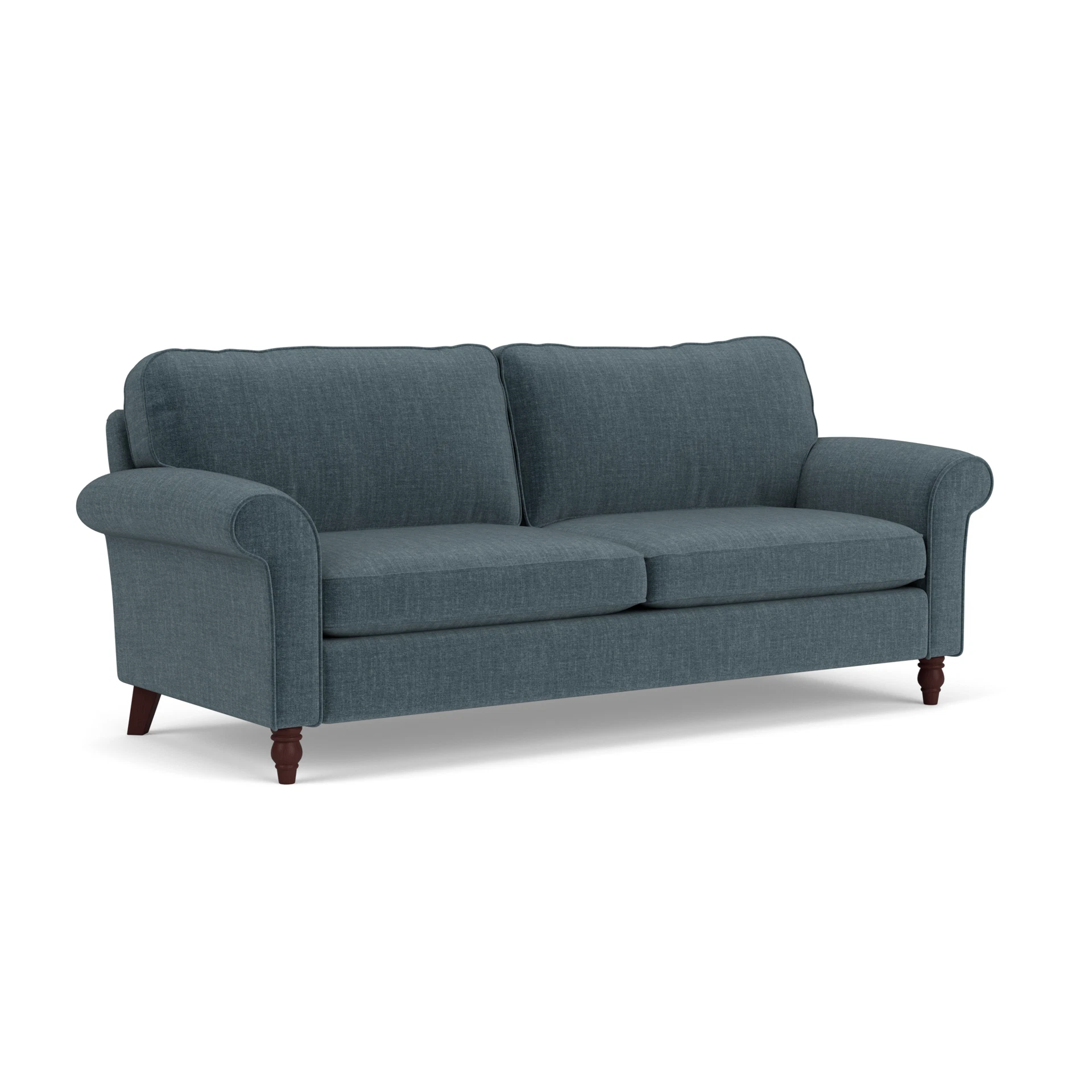Hurley 4 Seater Sofa in Eco Chenille - Teal with Light legs
