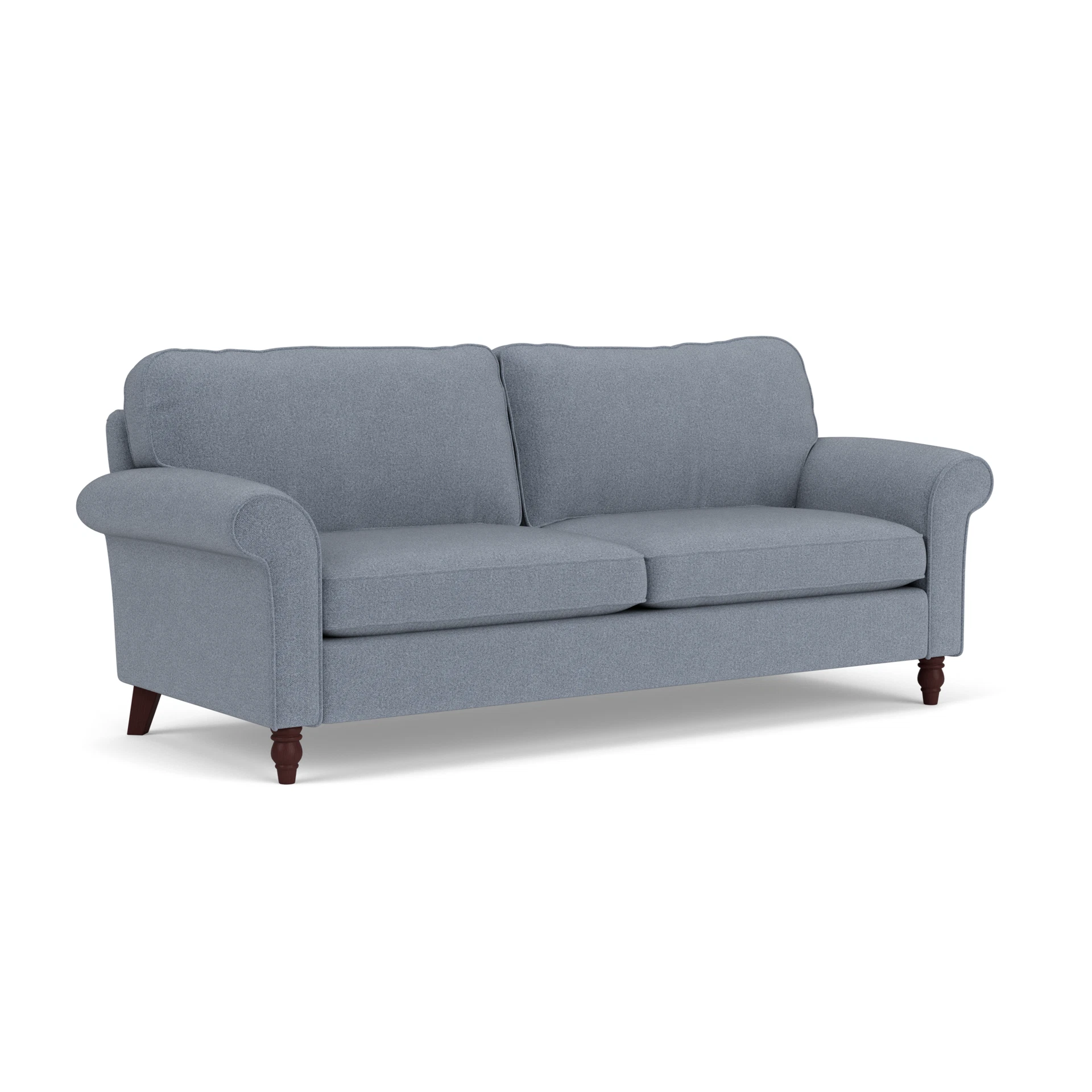 Hurley 4 Seater Sofa in Eco Herringbone - Navy with Light legs