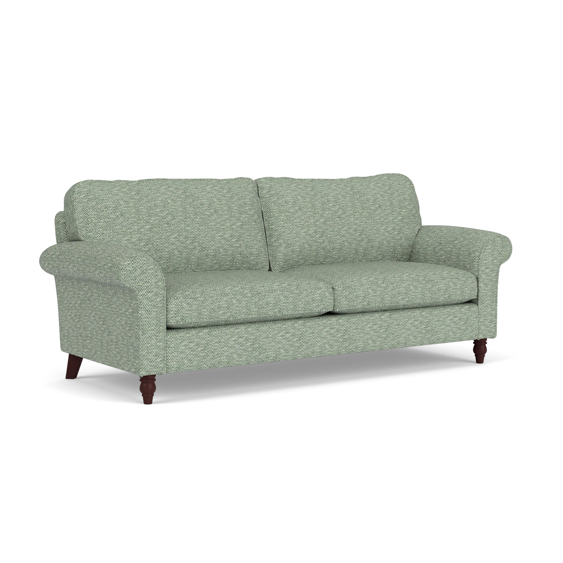 Hurley 4 Seater Sofa in Herringbone Weave - Lake with Light legs