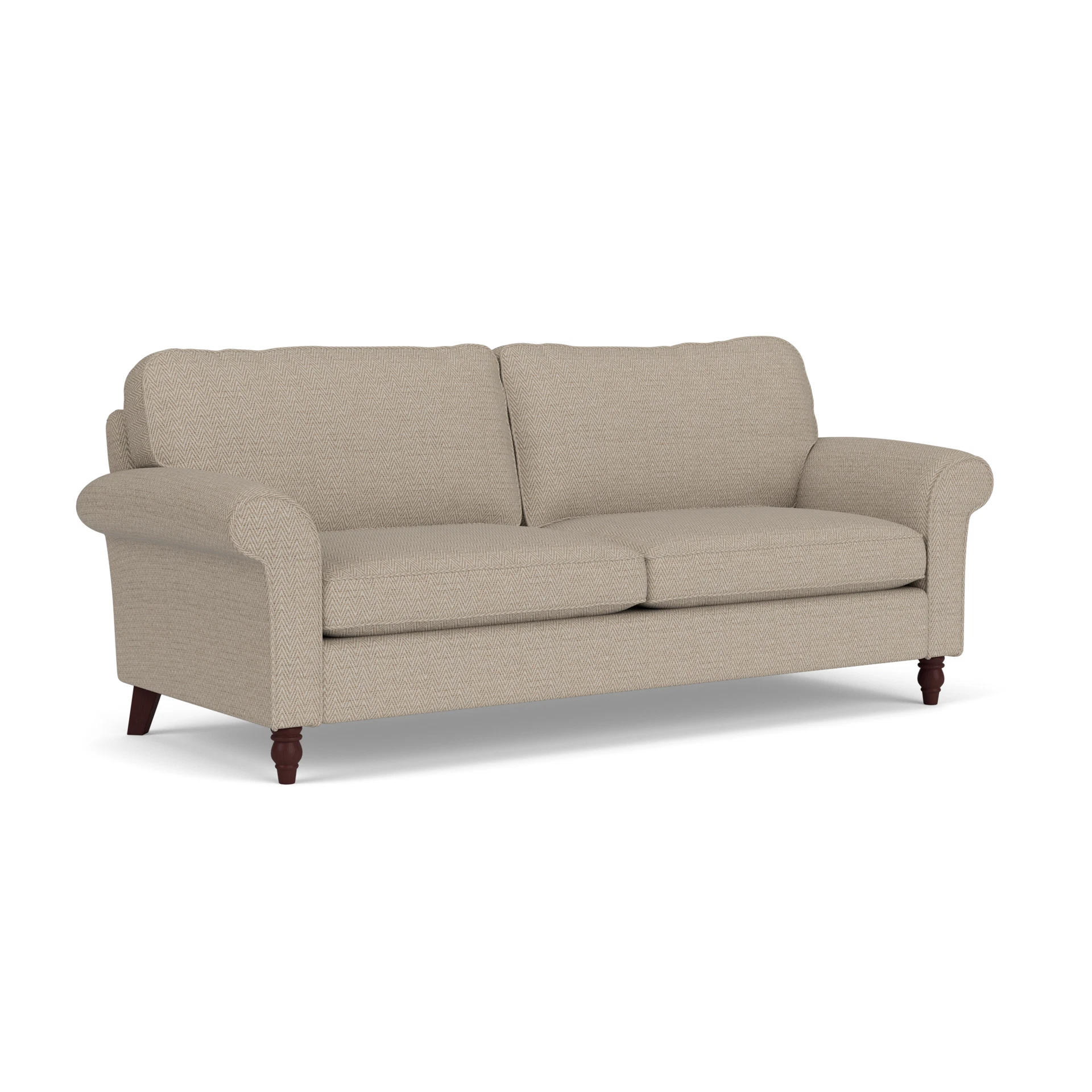 Hurley 4 Seater Sofa in Herringbone Weave - Natural with Light legs