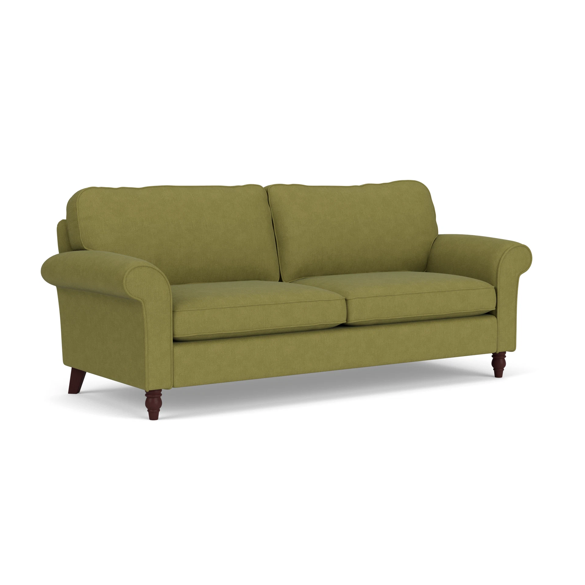 Hurley 4 Seater Sofa in House Linen Mix - Apple with Light legs