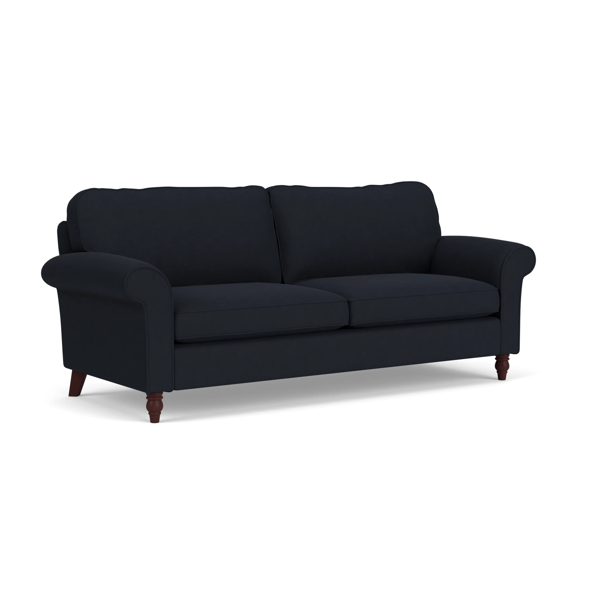Hurley 4 Seater Sofa in House Linen Mix - Ink with Light legs