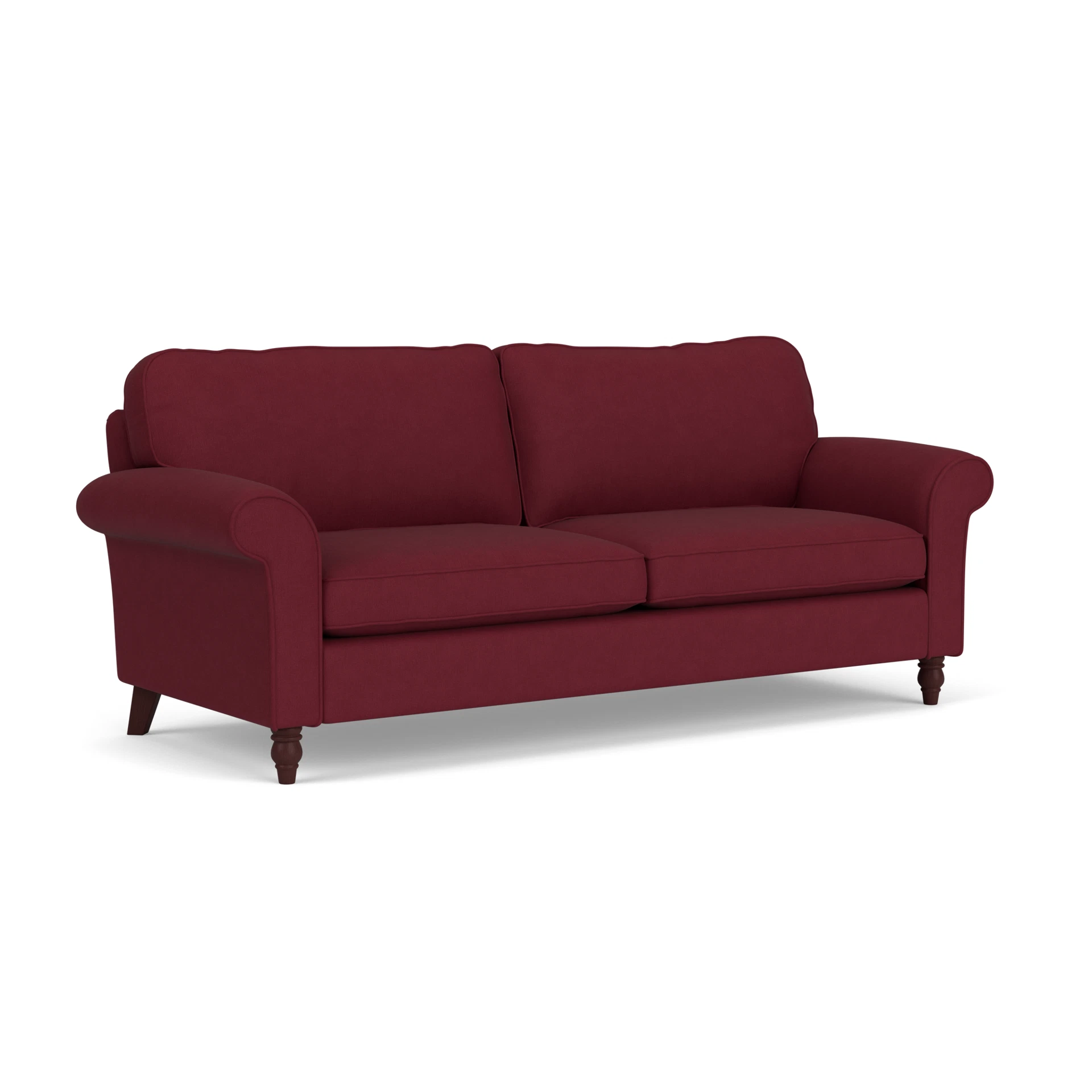 Hurley 4 Seater Sofa in House Linen Mix - Rosehip with Light legs