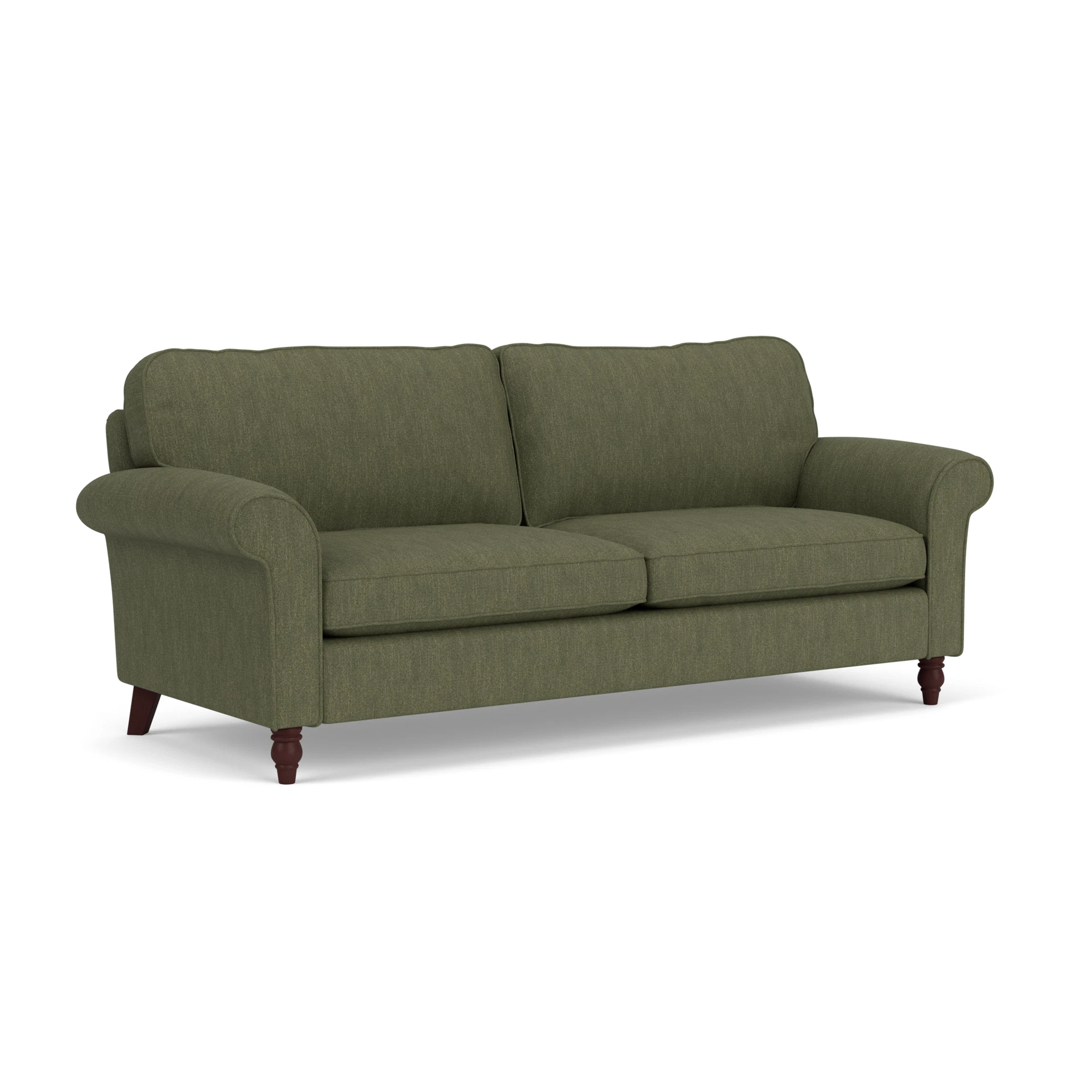 Hurley 4 Seater Sofa in Luxury Italian Linen - Fern with Light legs