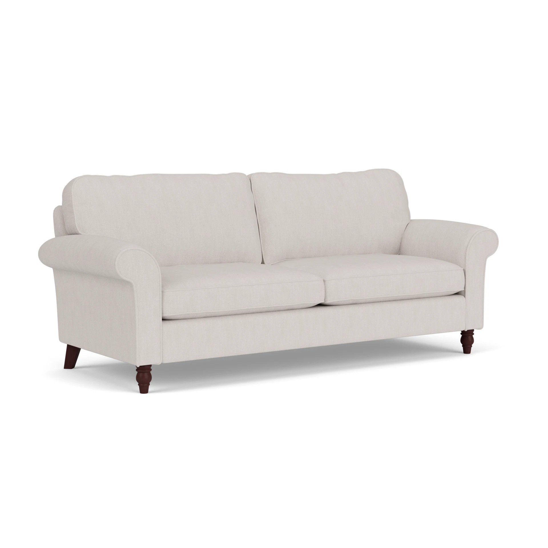 Hurley 4 Seater Sofa in Luxury Italian Linen - Soft White with Light legs