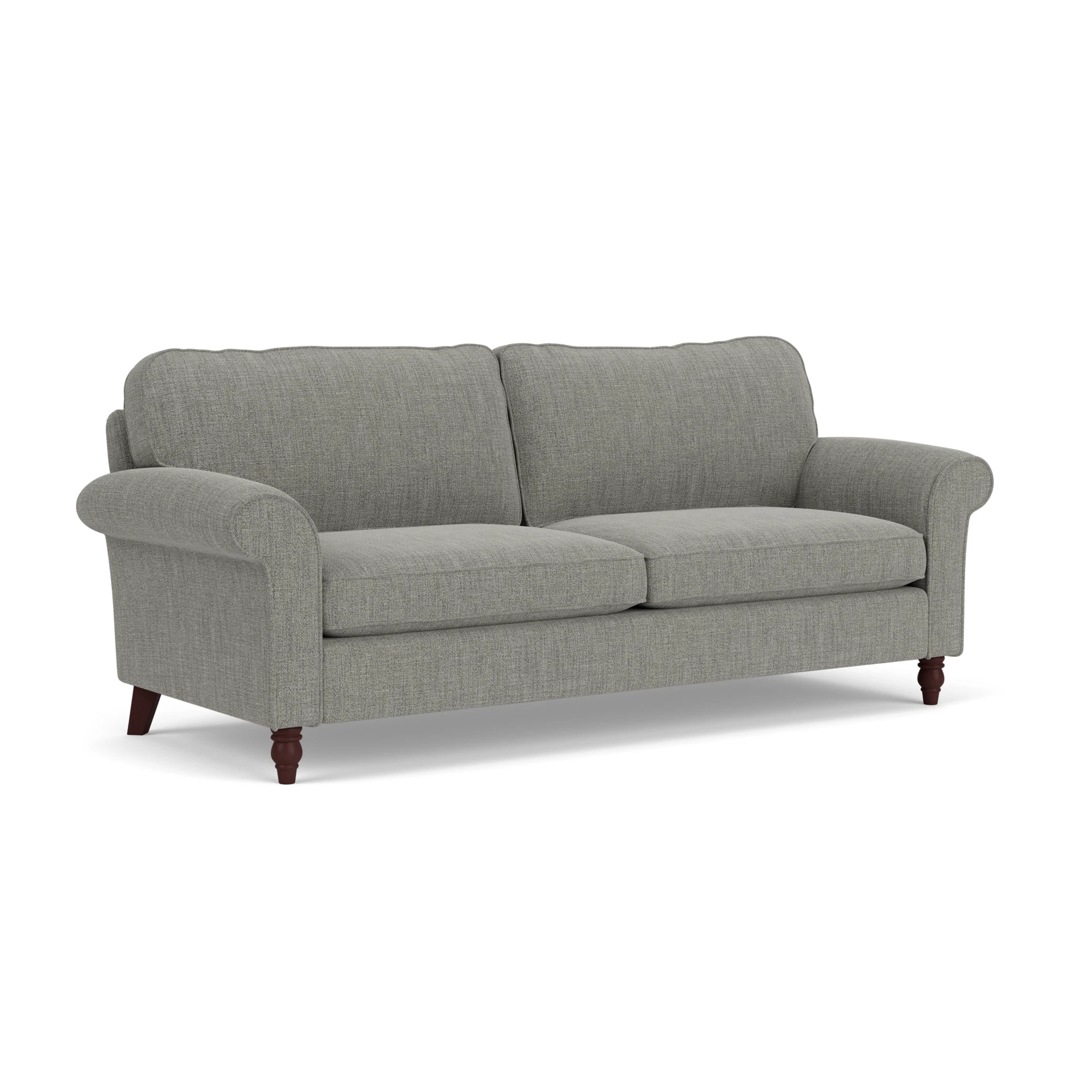 Hurley 4 Seater Sofa in Rustic Weave - Grey Marl with Light legs