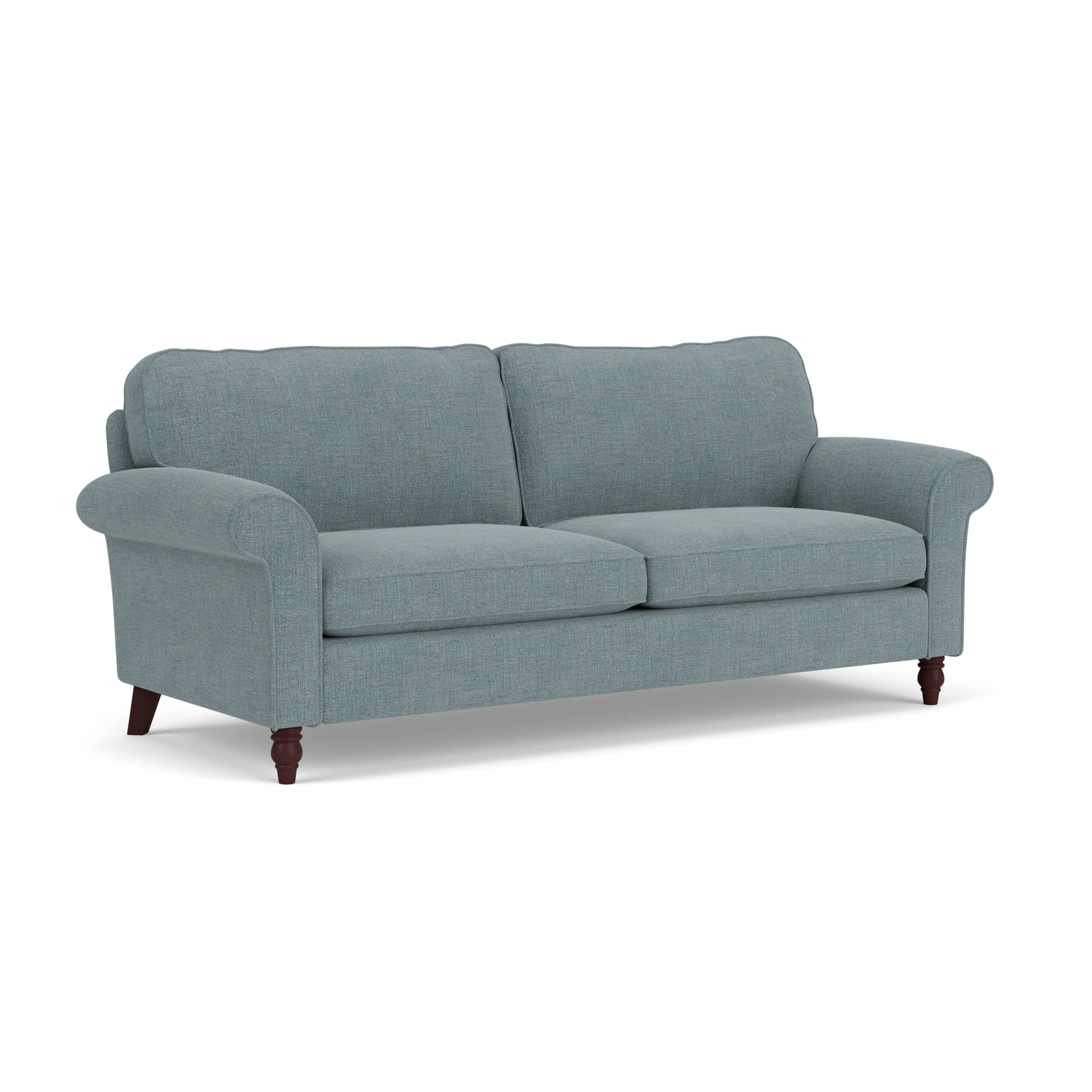Hurley 4 Seater Sofa in Rustic Weave - Teal Marl with Light legs