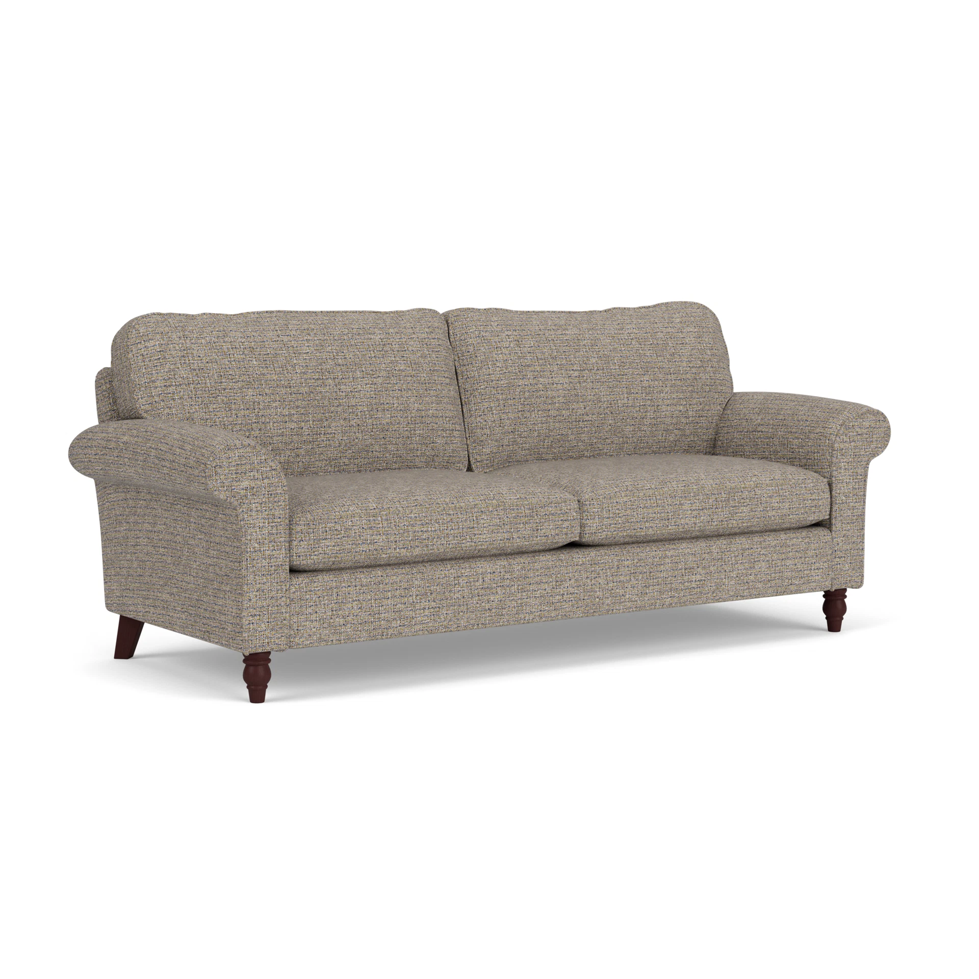 Hurley 4 Seater Sofa in Textured Weave - Shoreline Mix with Light legs