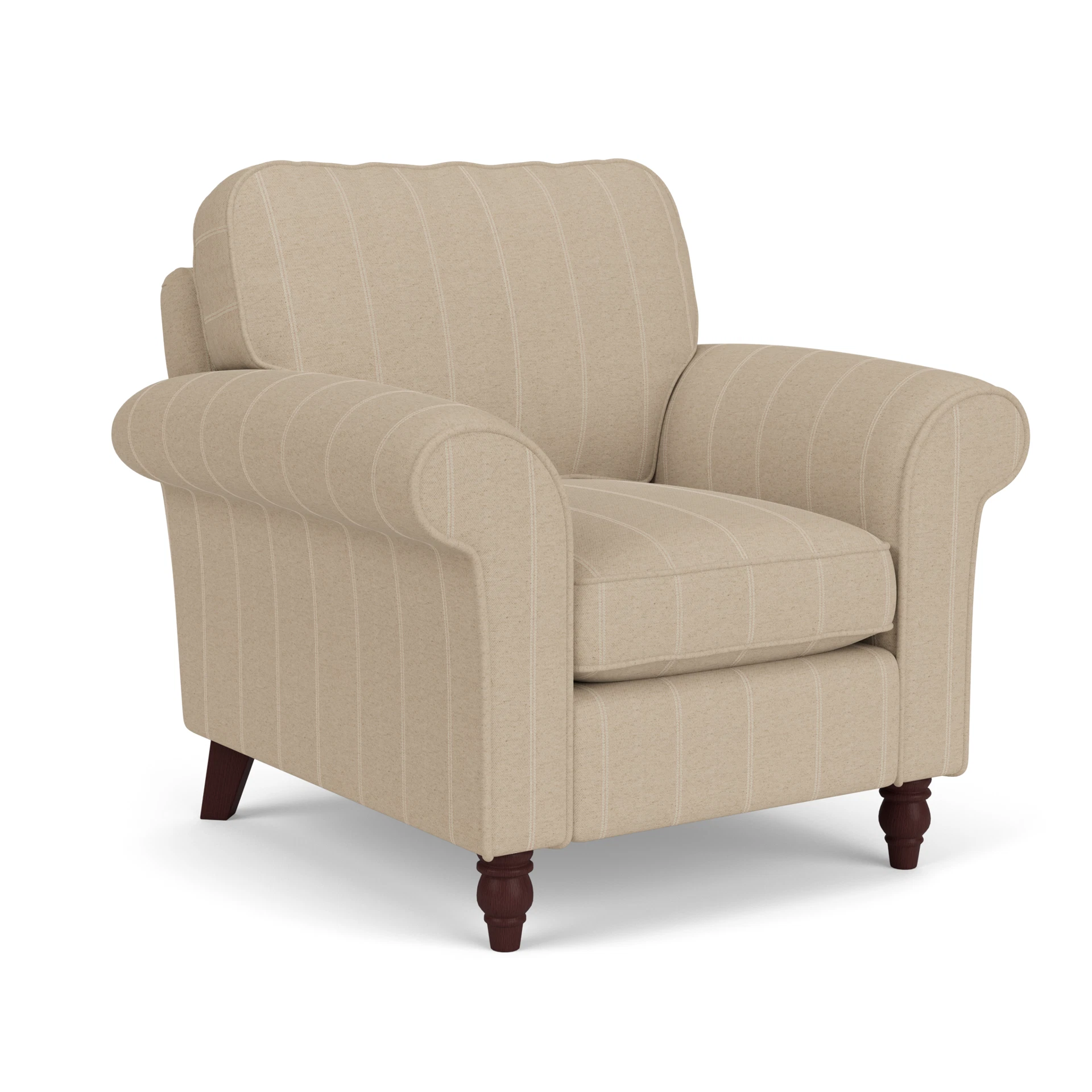 Hurley Armchair in Compton Stripe - Natural with Light legs