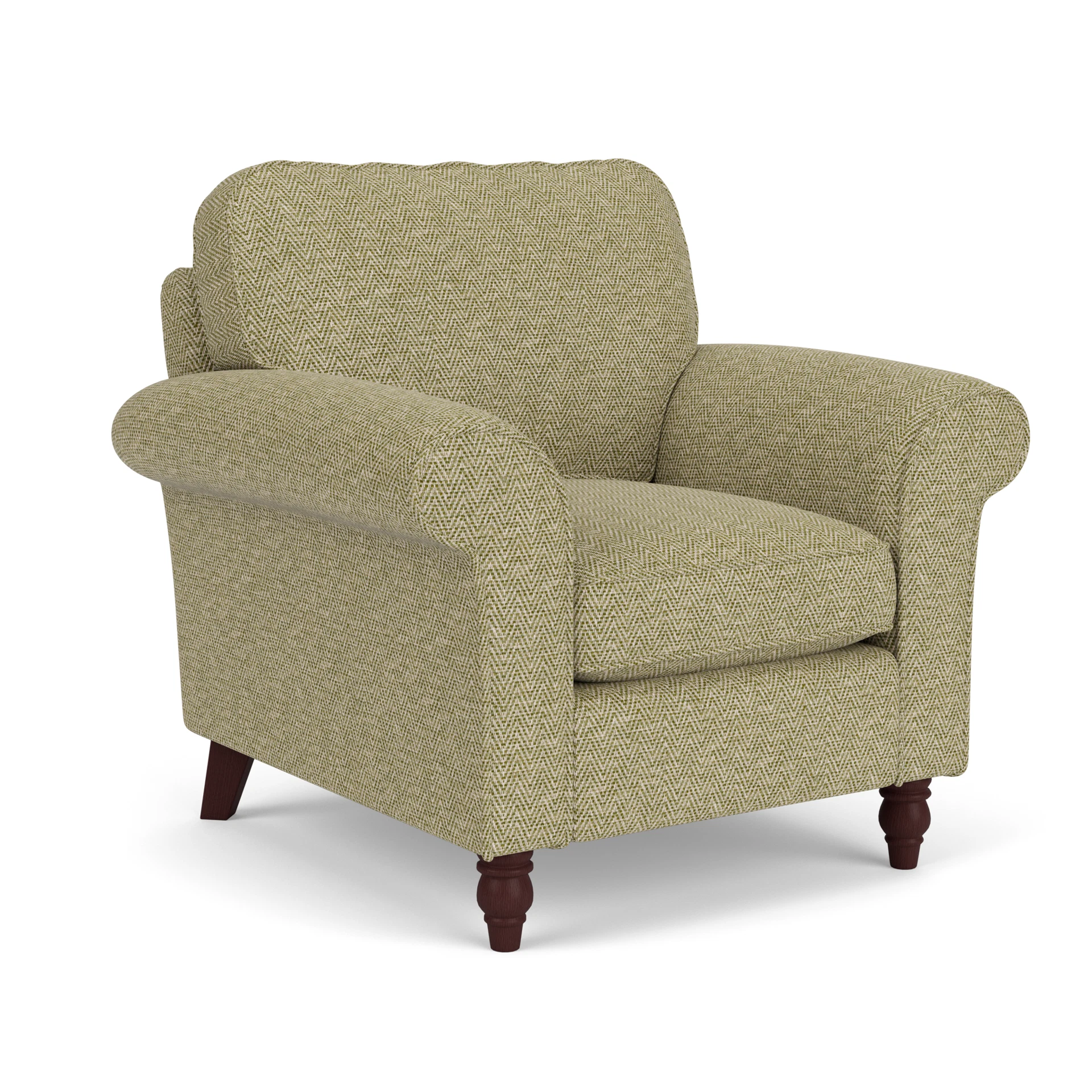 Hurley Armchair in Herringbone Weave - Apple with Light legs
