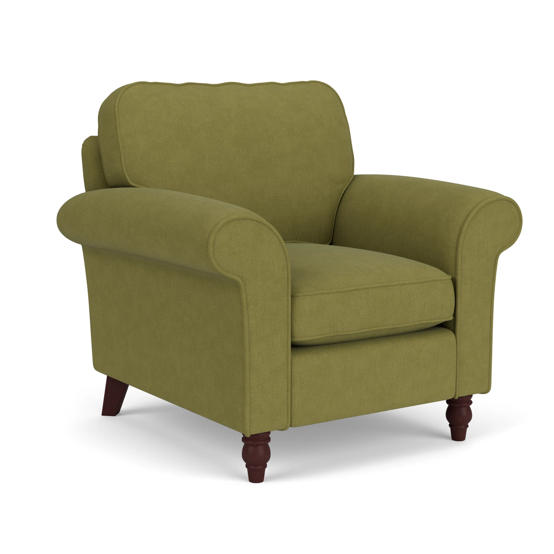 Hurley Armchair in House Linen Mix - Apple with Light legs