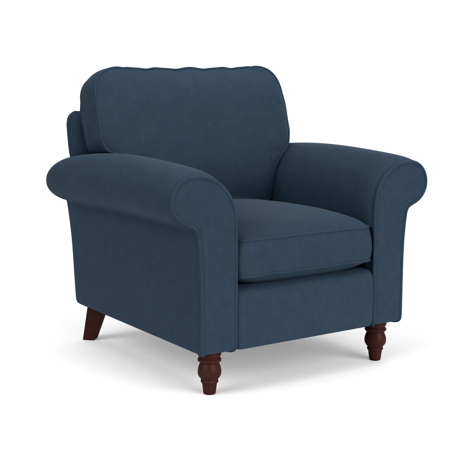 Hurley Armchair in House Linen Mix - Indigo with Light legs