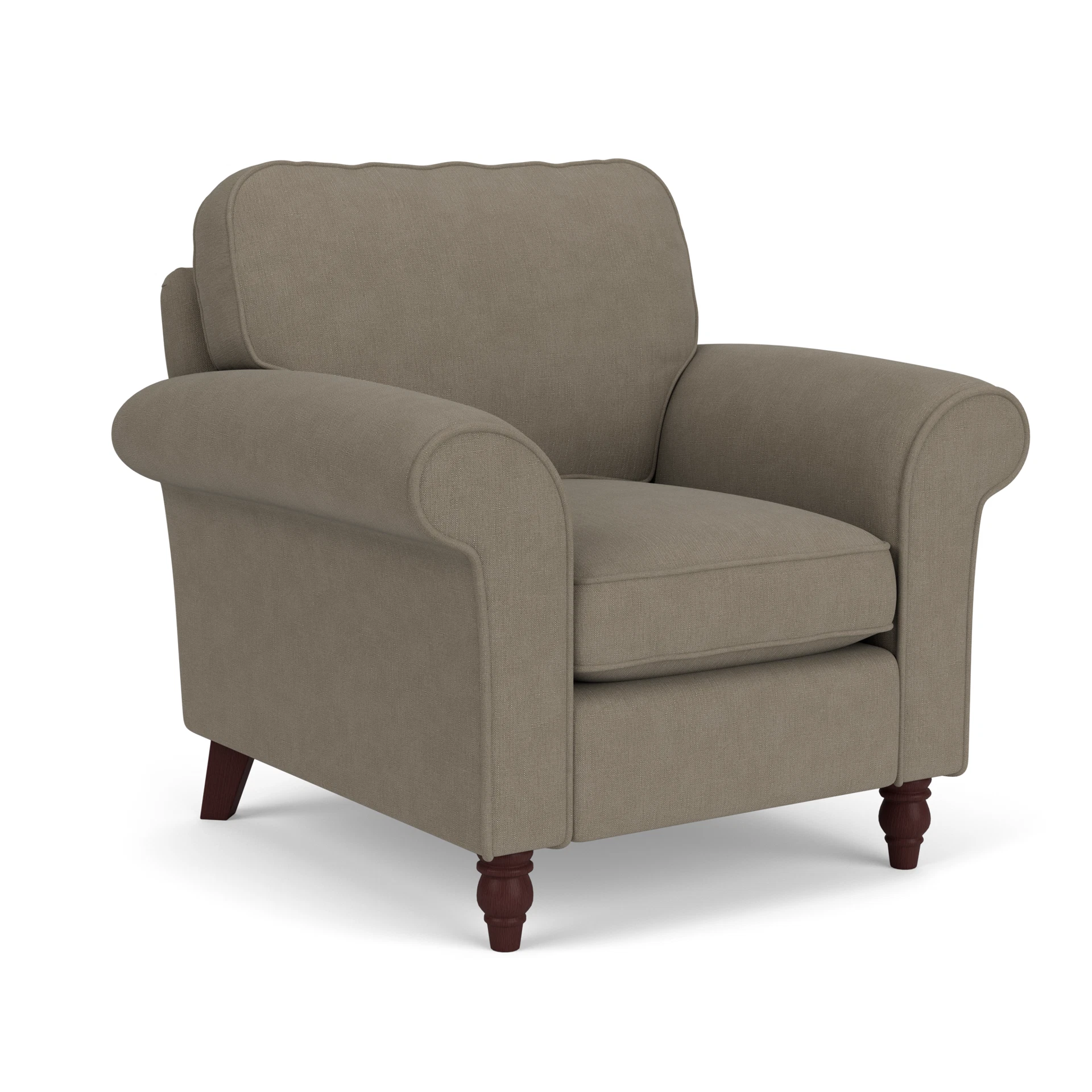 Hurley Armchair in House Linen Mix - Mid Grey with Light legs
