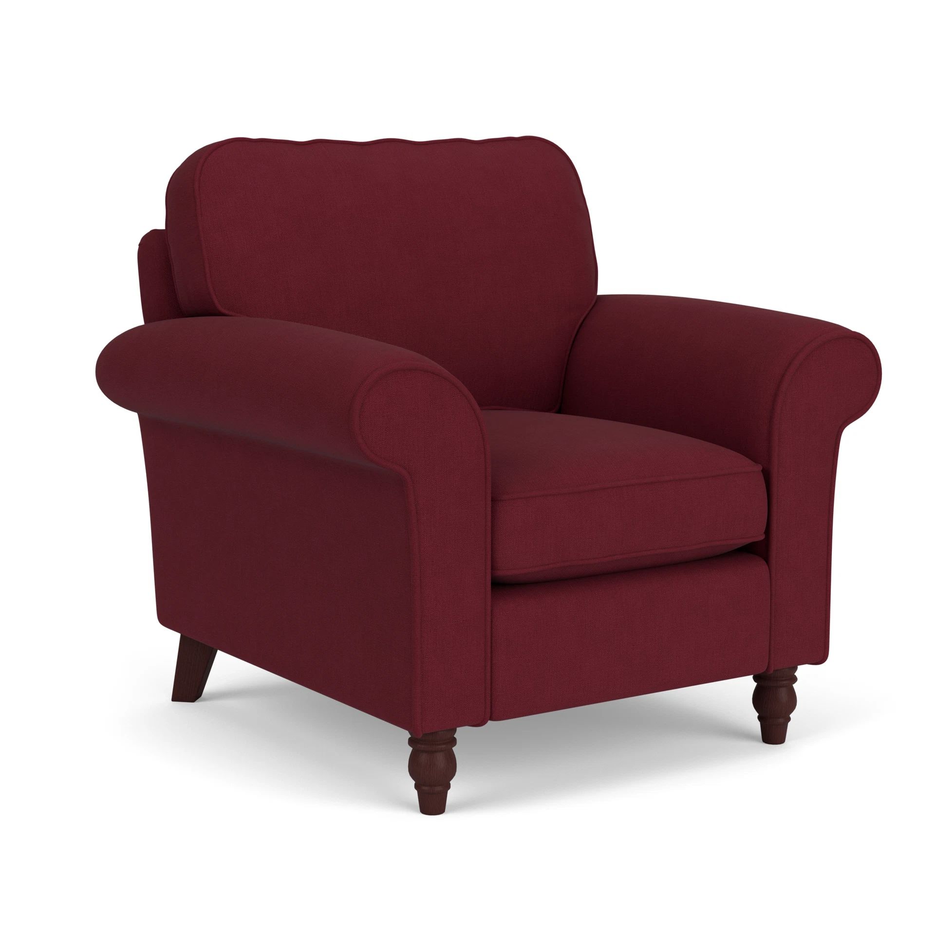 Hurley Armchair in House Linen Mix - Rosehip with Light legs