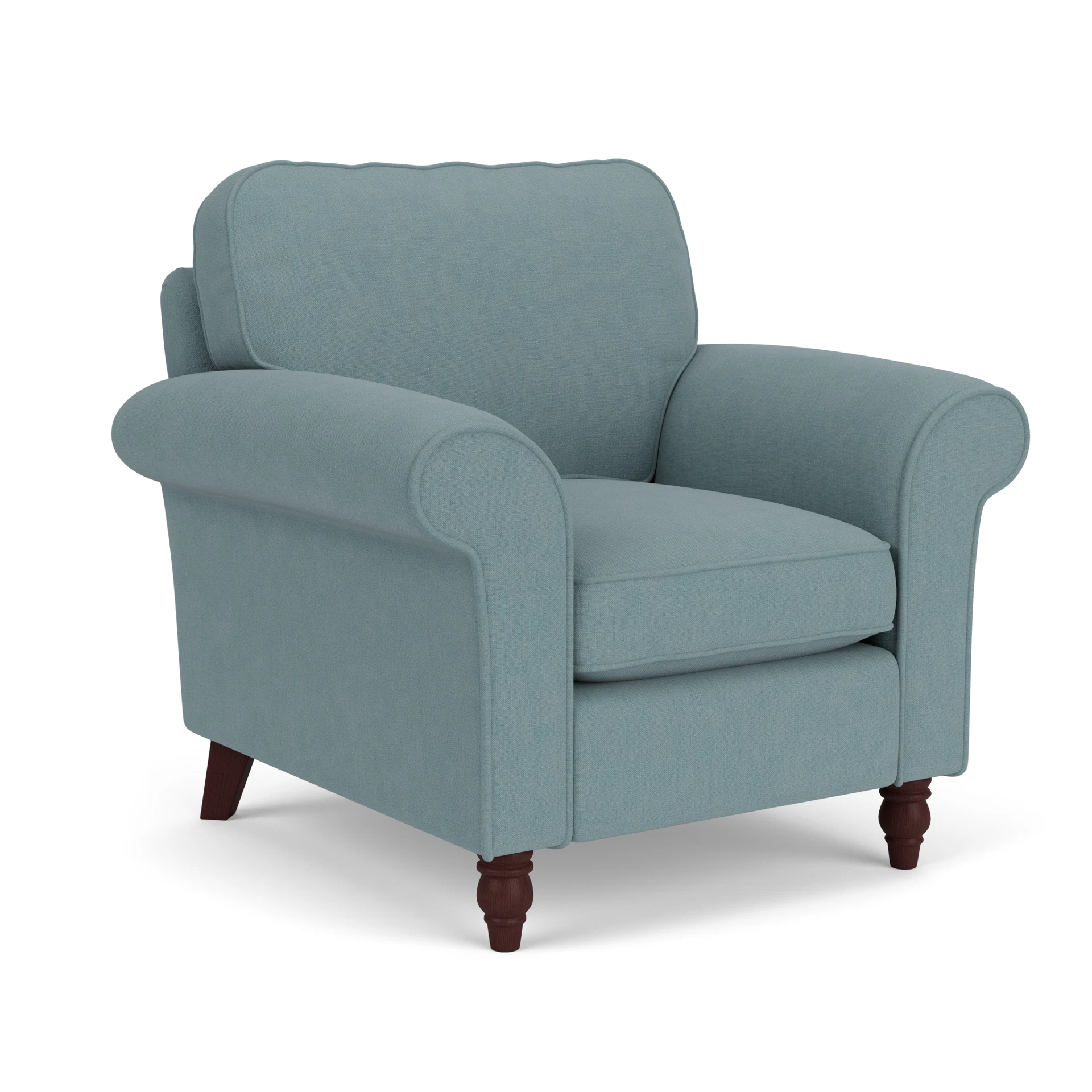 Hurley Armchair in House Linen Mix - Sky Blue with Light legs