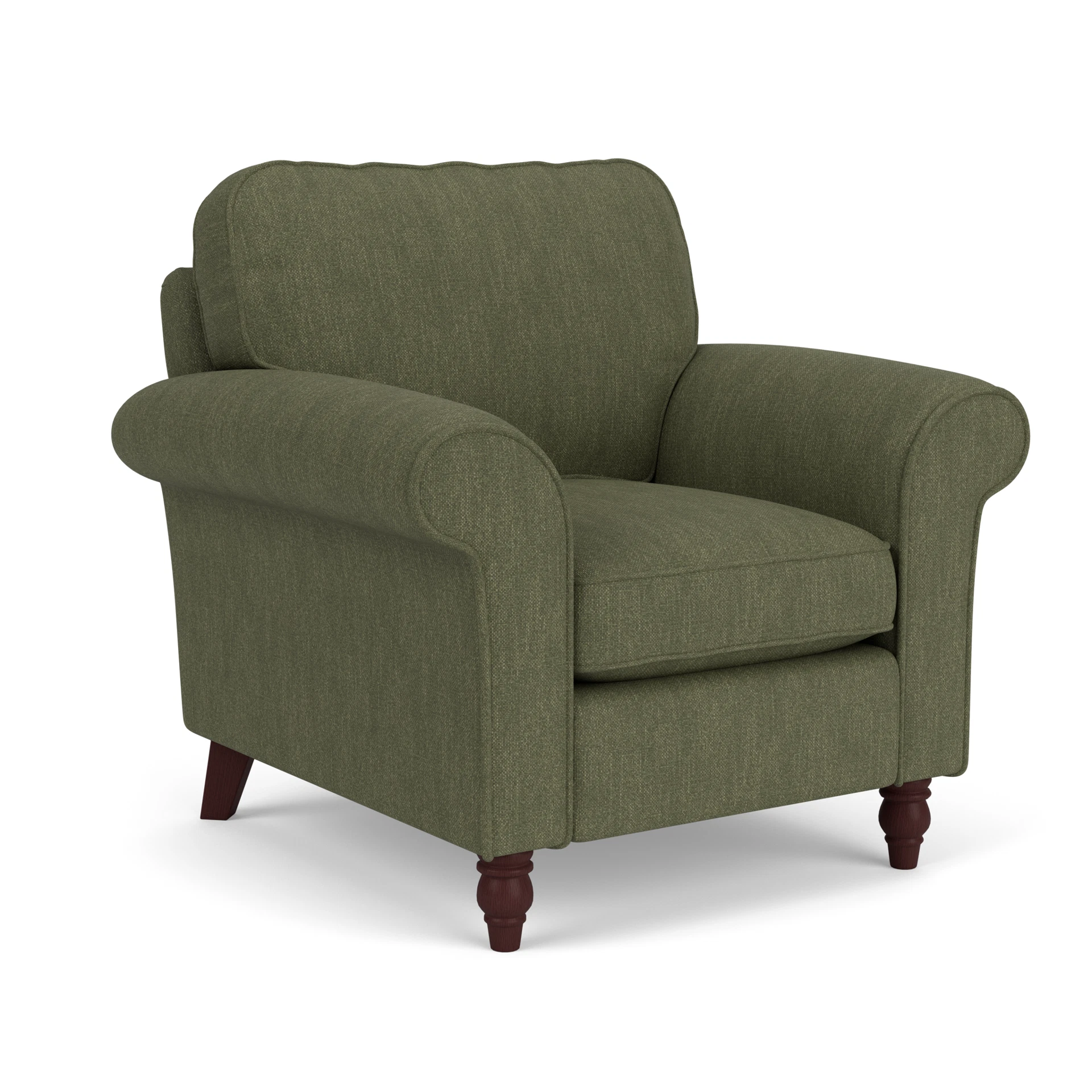 Hurley Armchair in Luxury Italian Linen - Fern with Light legs