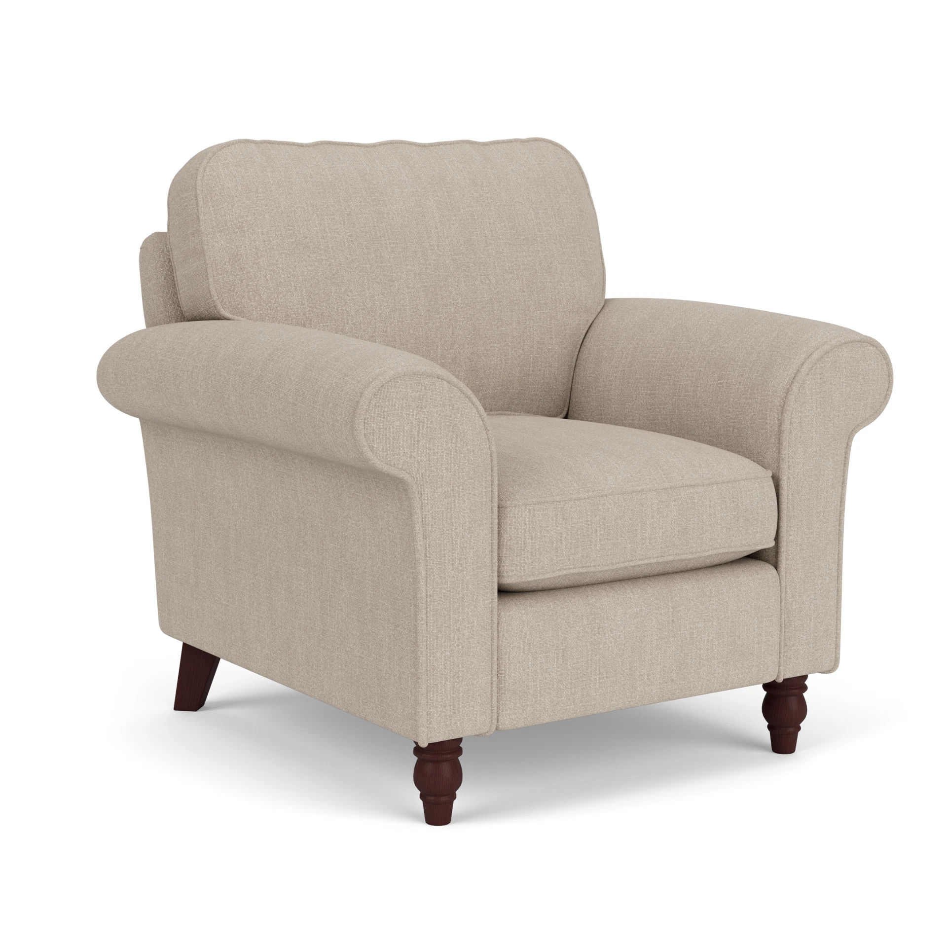 Hurley Armchair in Luxury Italian Linen - Natural with Light legs