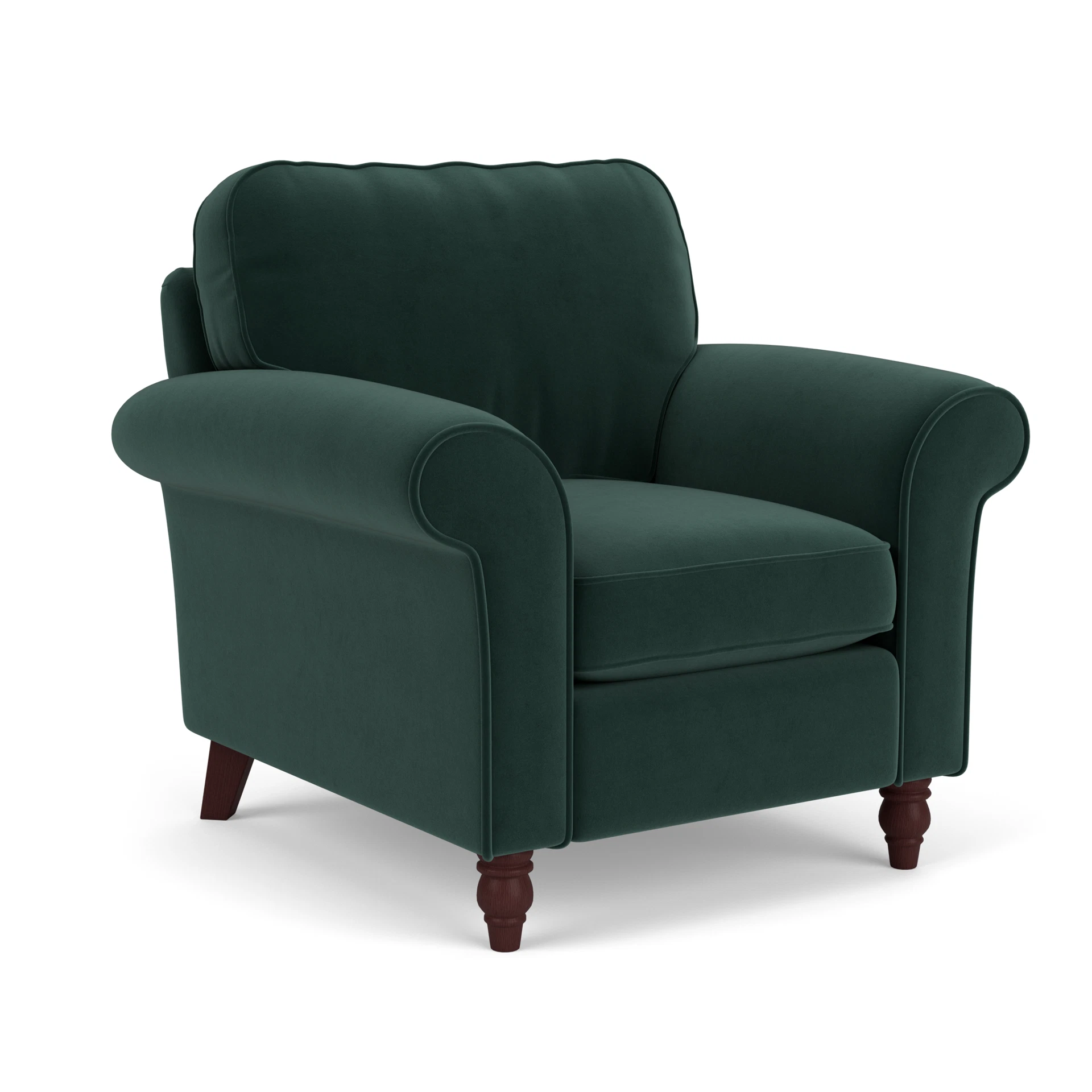 Hurley Armchair in Matt Velvet - Lake with Light legs