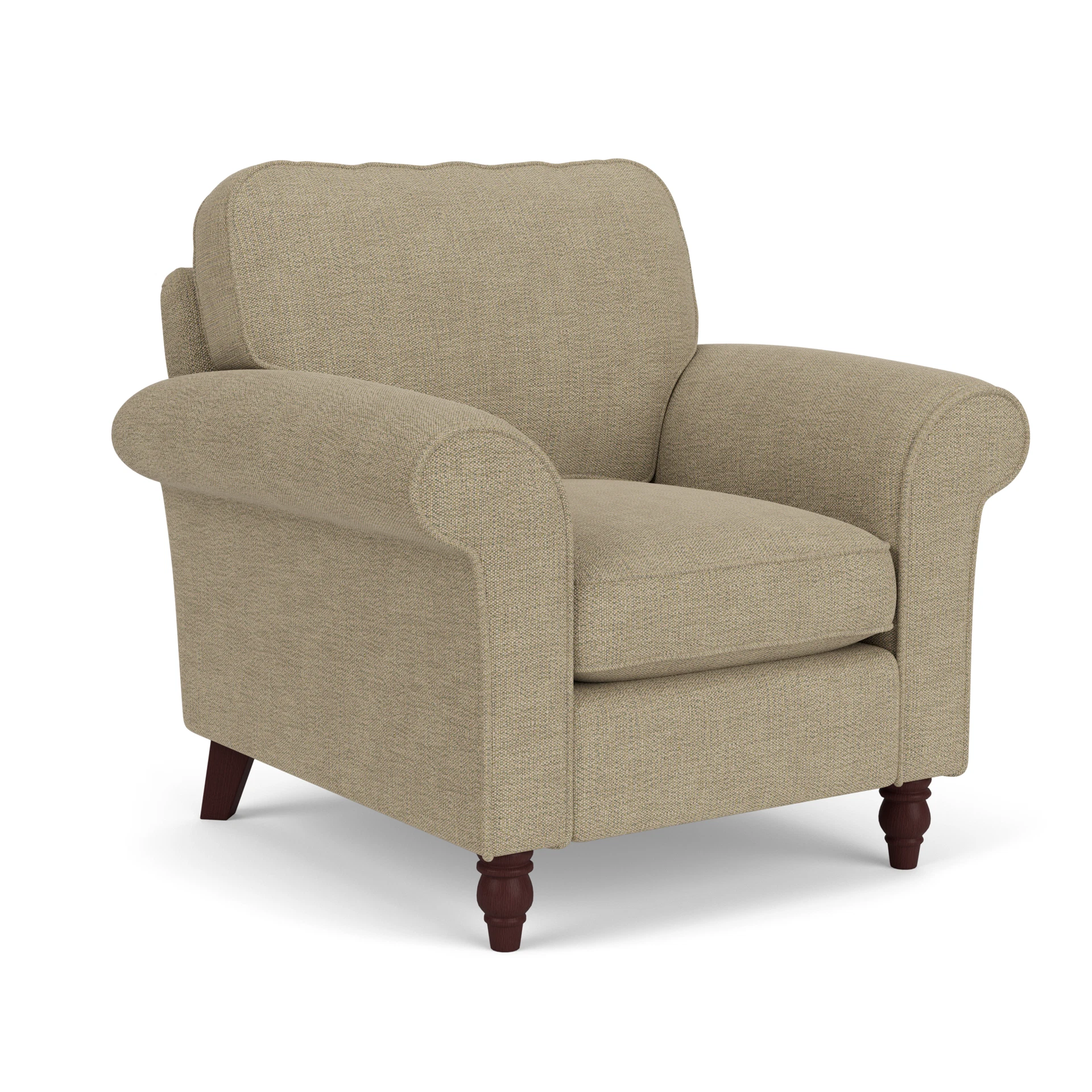Hurley Armchair in Rustic Weave - Apple with Light legs