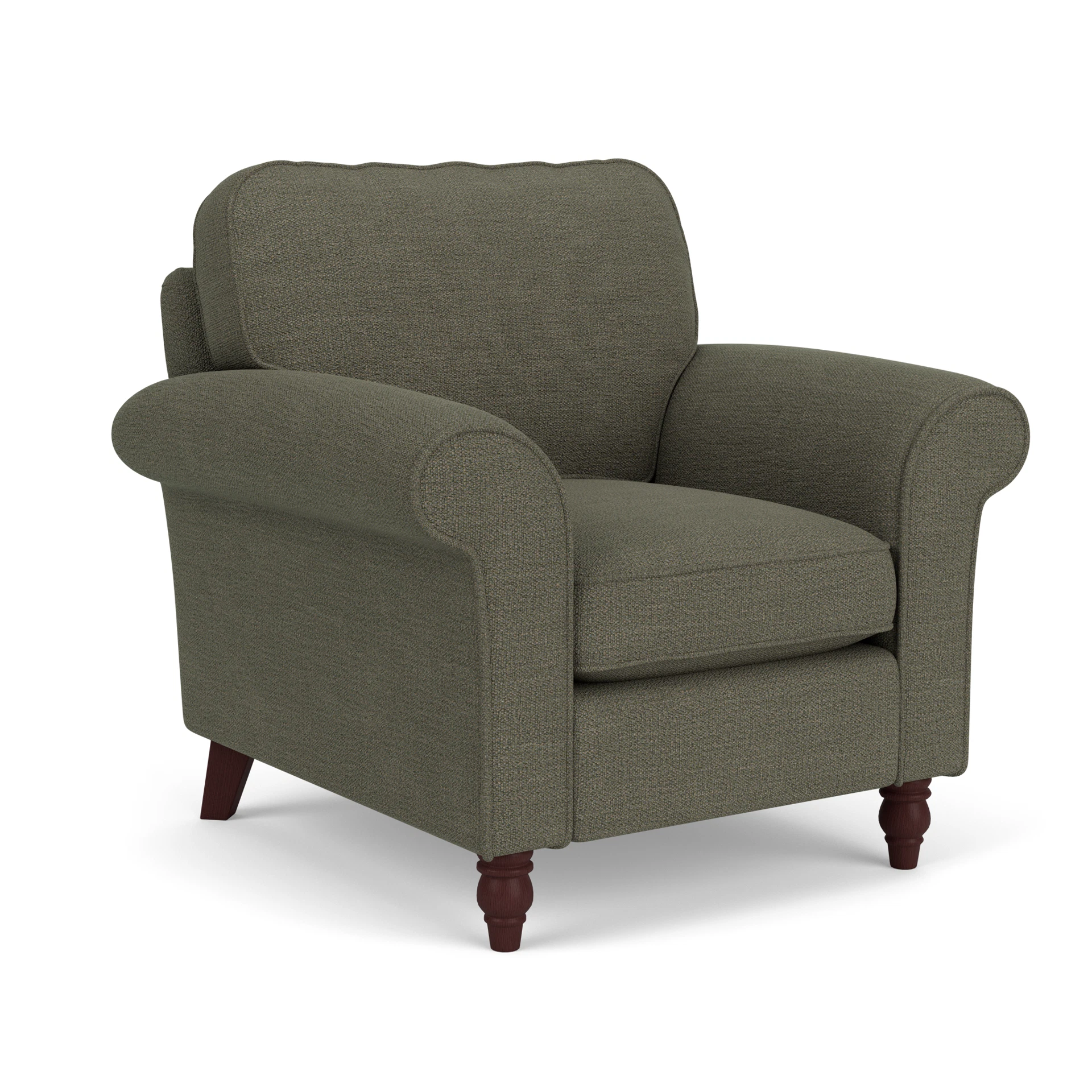 Hurley Armchair in Rustic Weave - Deep Forest with Light legs