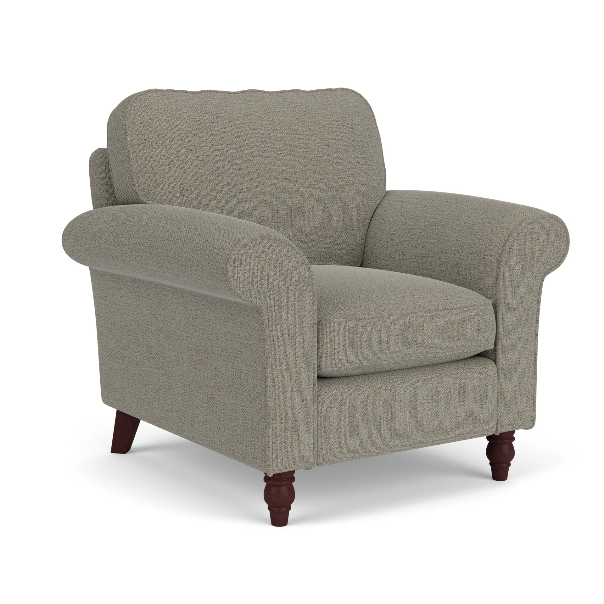 Hurley Armchair in Rustic Weave - Flax with Light legs