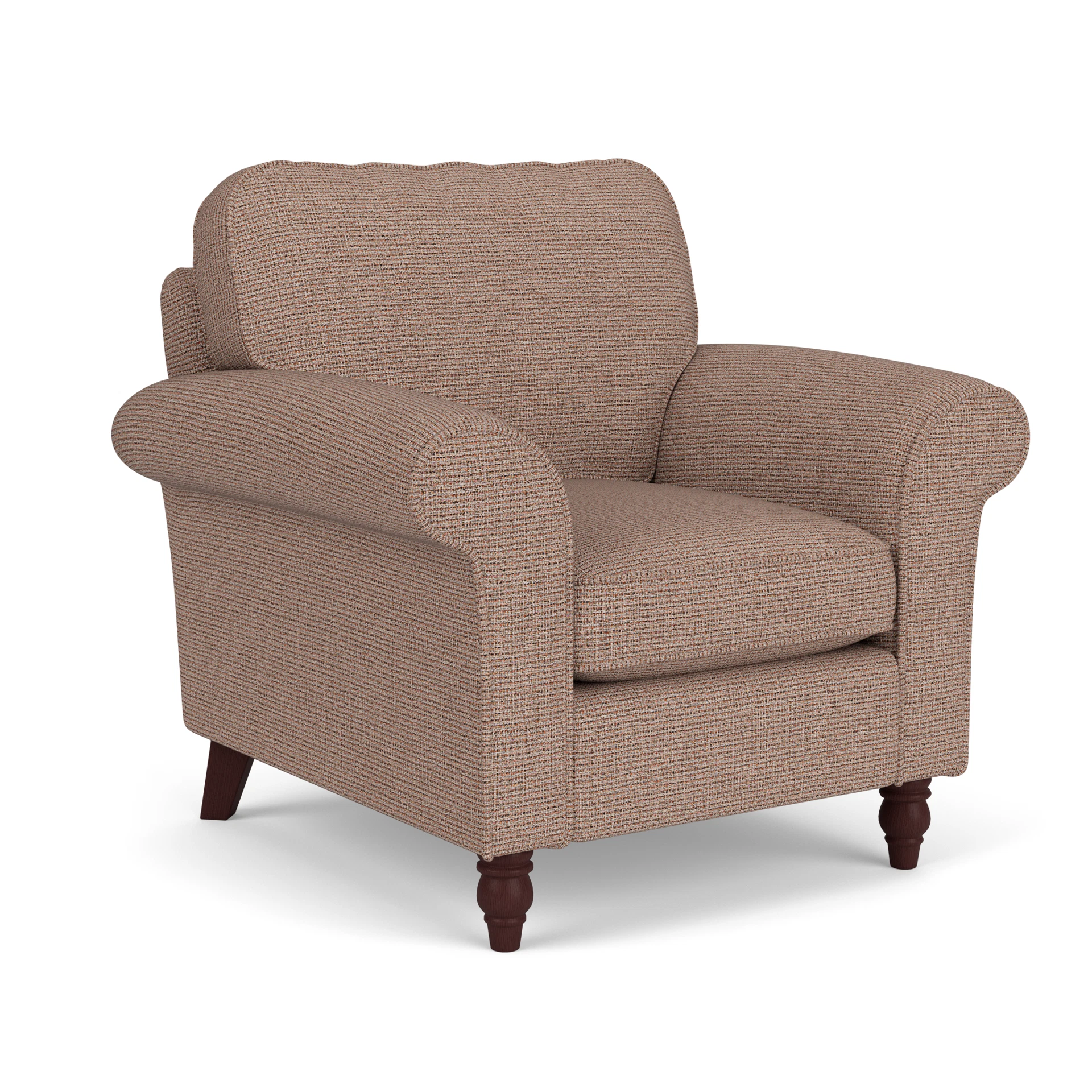 Hurley Armchair in Textured Weave - Autumn Mix with Light legs