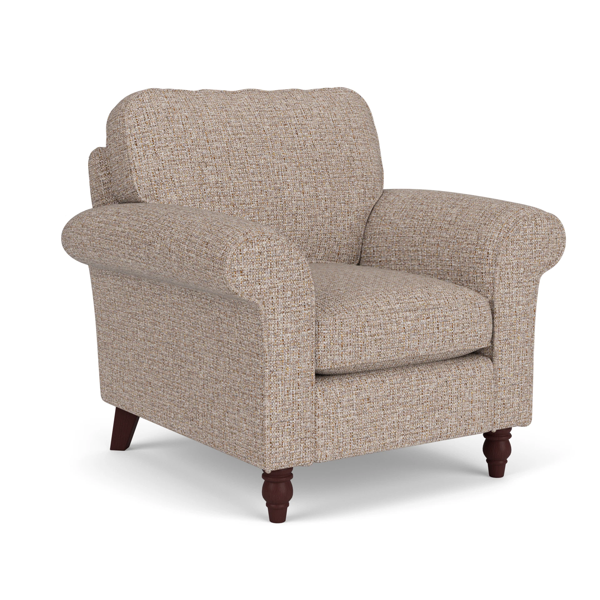 Hurley Armchair in Textured Weave - Natural Mix with Light legs