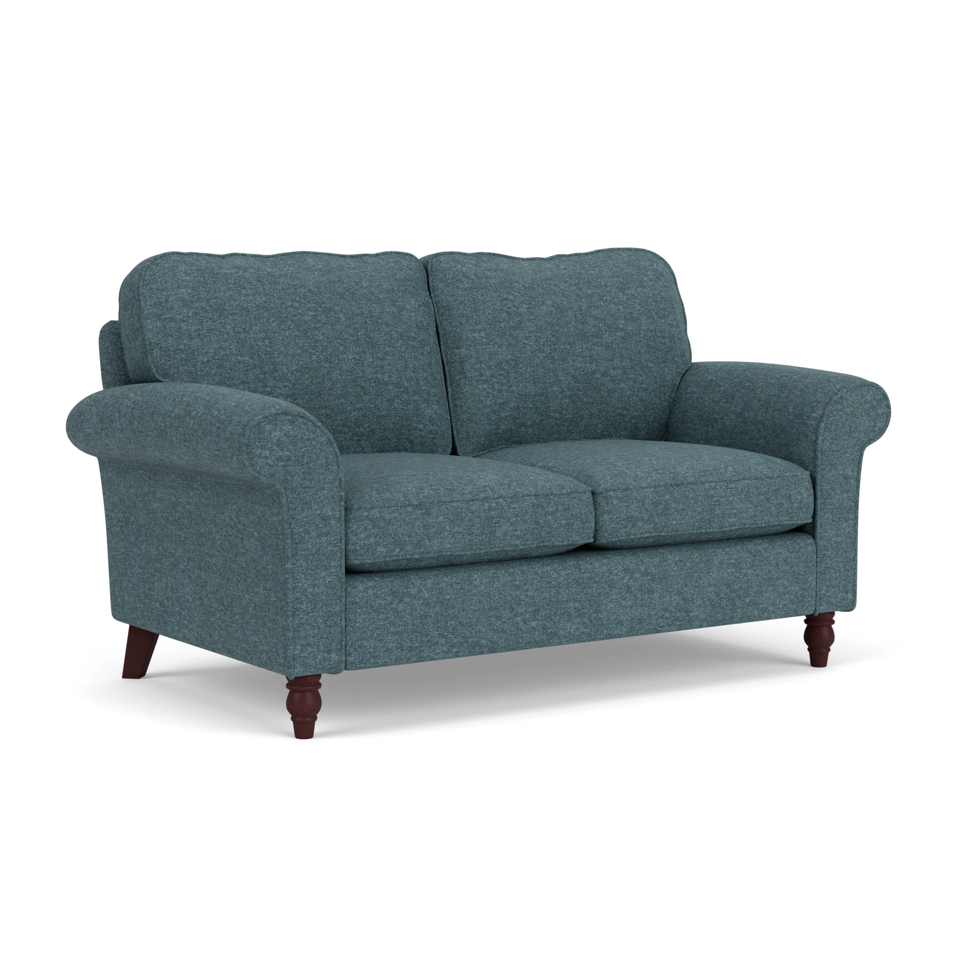 Hurley Large 2 Seater Sofa in Aquaclean Oxford - Lake Marl with Light legs
