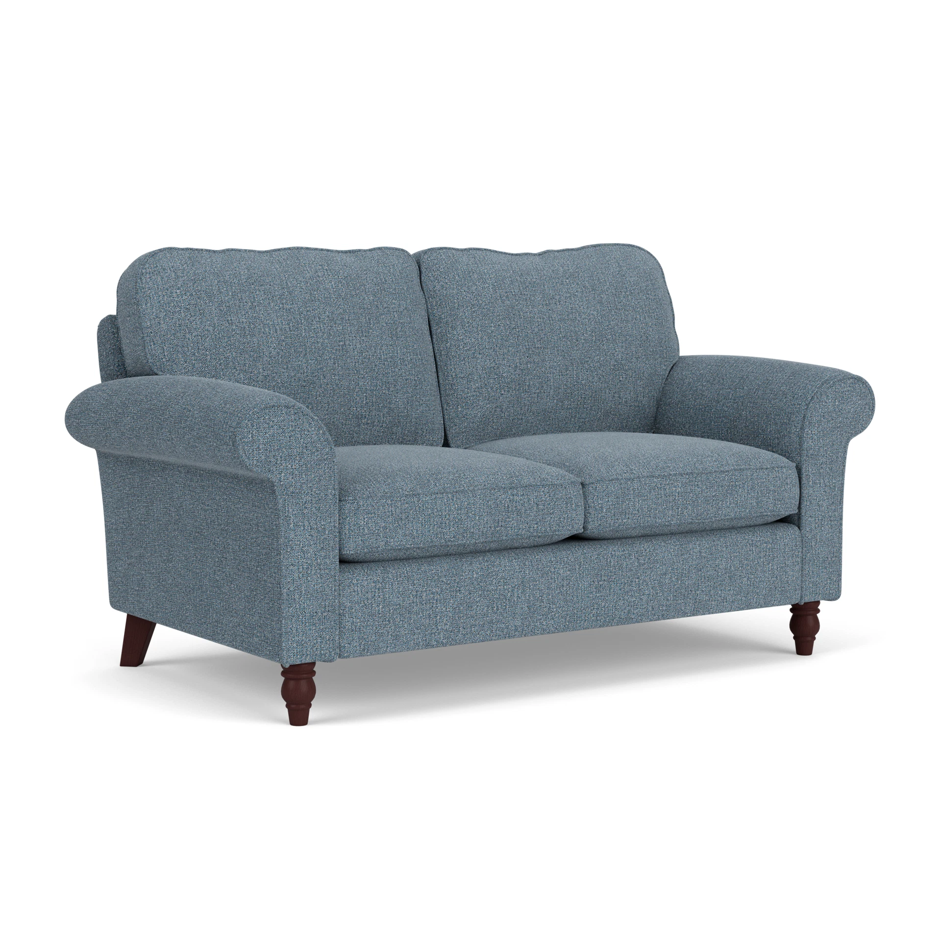 Hurley Large 2 Seater Sofa in Aquaclean Oxford - Mid Blue with Light legs