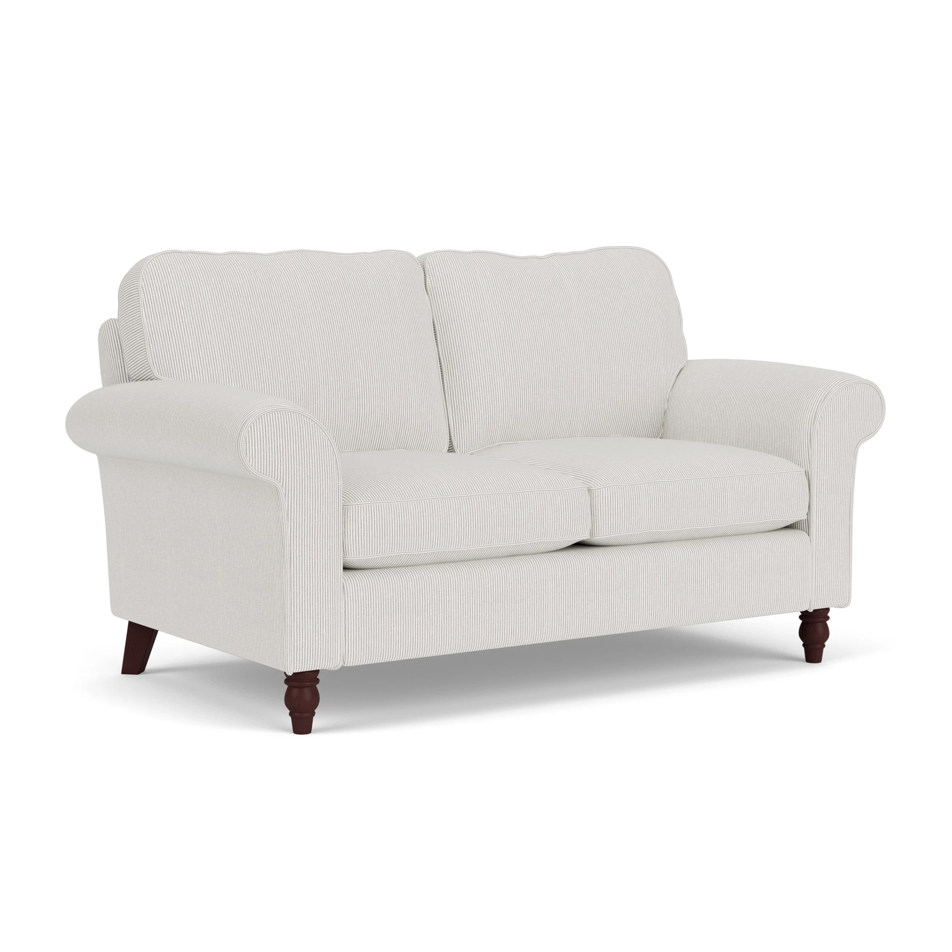 Hurley Large 2 Seater Sofa in Broadway Stripe - Grey with Light legs