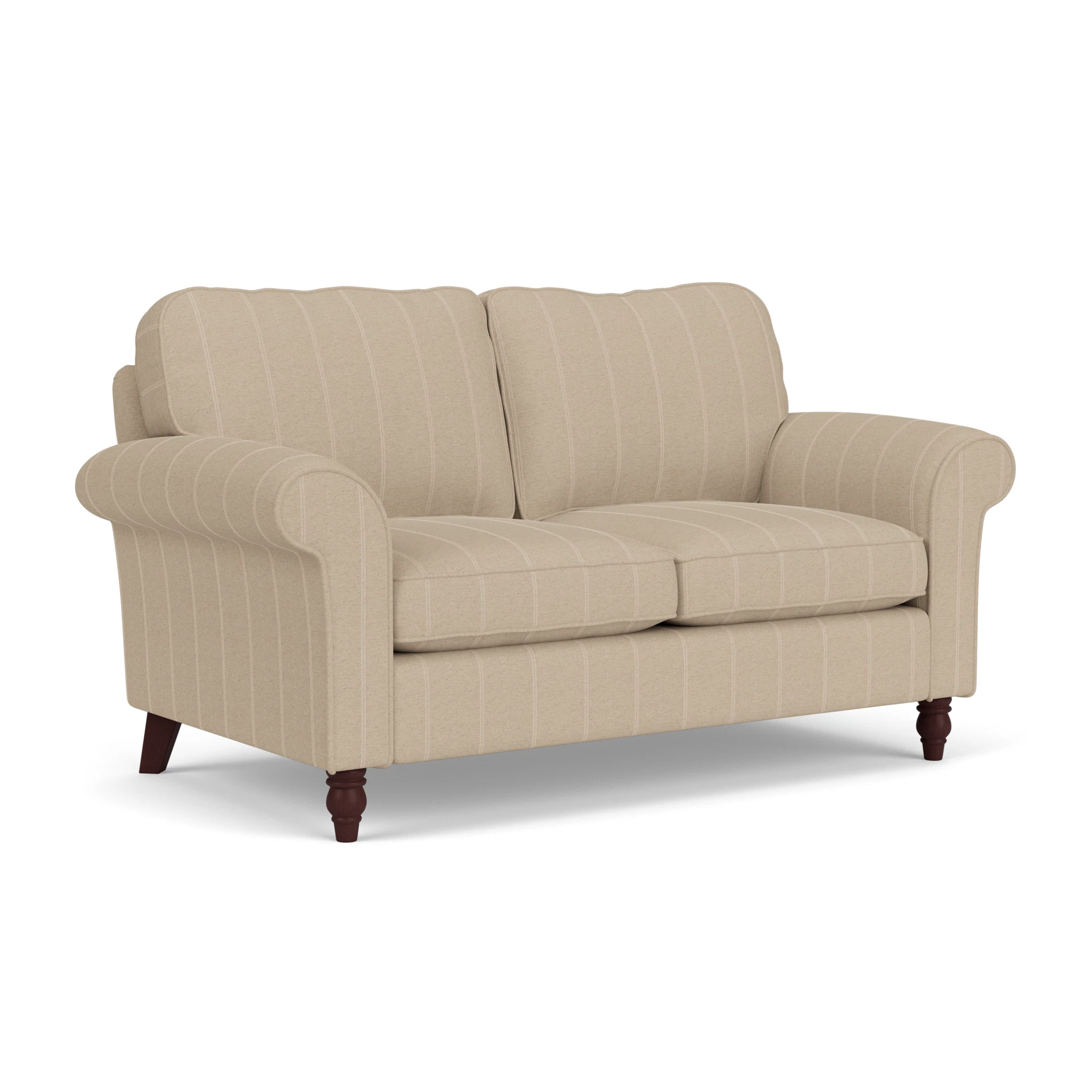 Hurley Large 2 Seater Sofa in Compton Stripe - Natural with Light legs