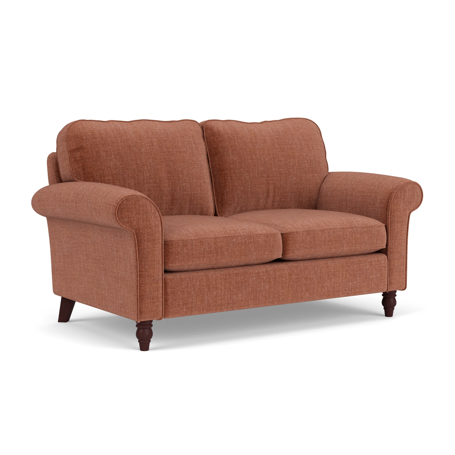 Hurley Large 2 Seater Sofa in Eco Chenille - Cinnamon with Light legs