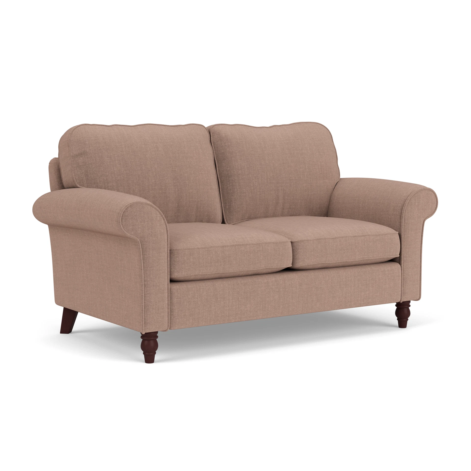Hurley Large 2 Seater Sofa in Eco Chenille - Dusky Rose with Light legs