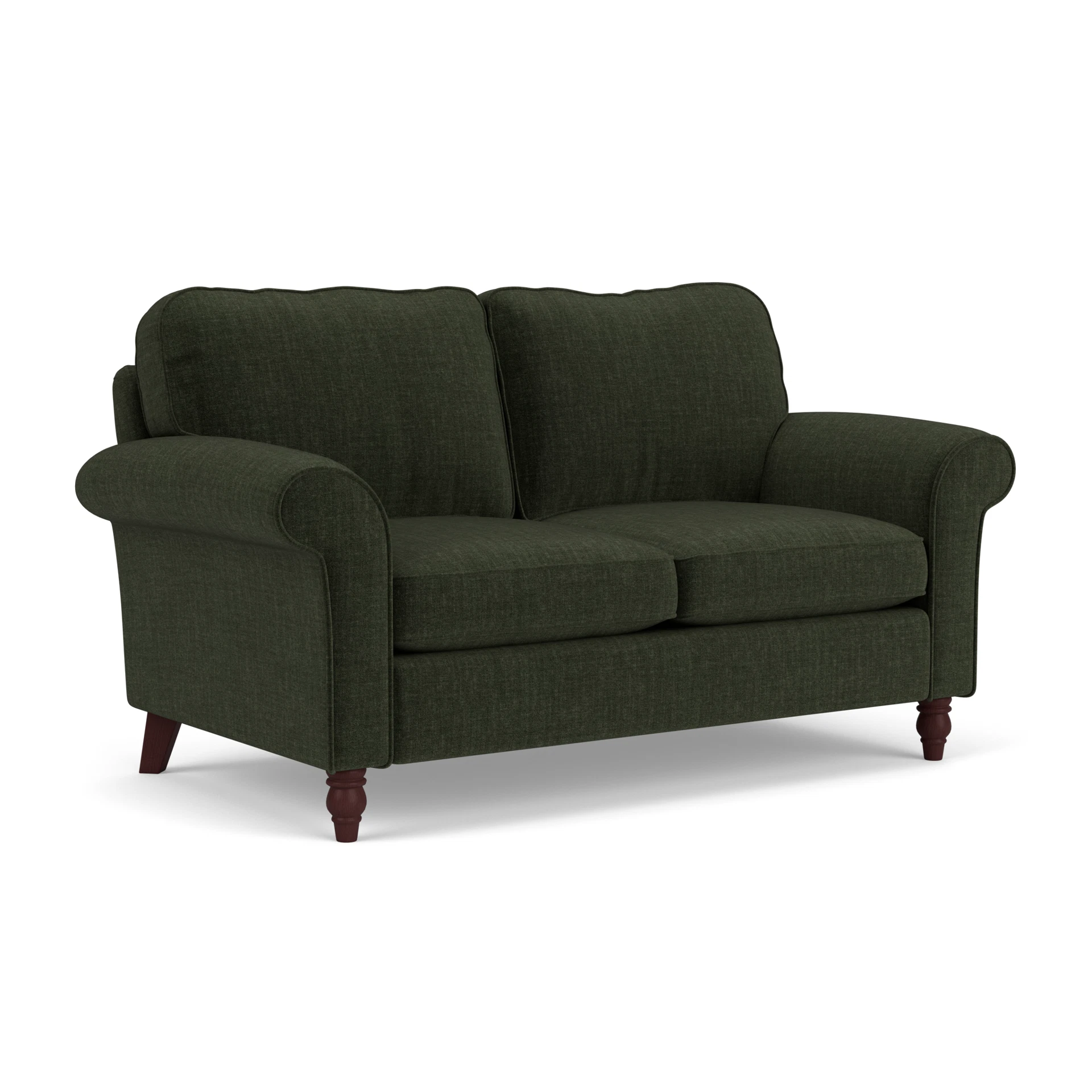Hurley Large 2 Seater Sofa in Eco Chenille - Moss with Light legs