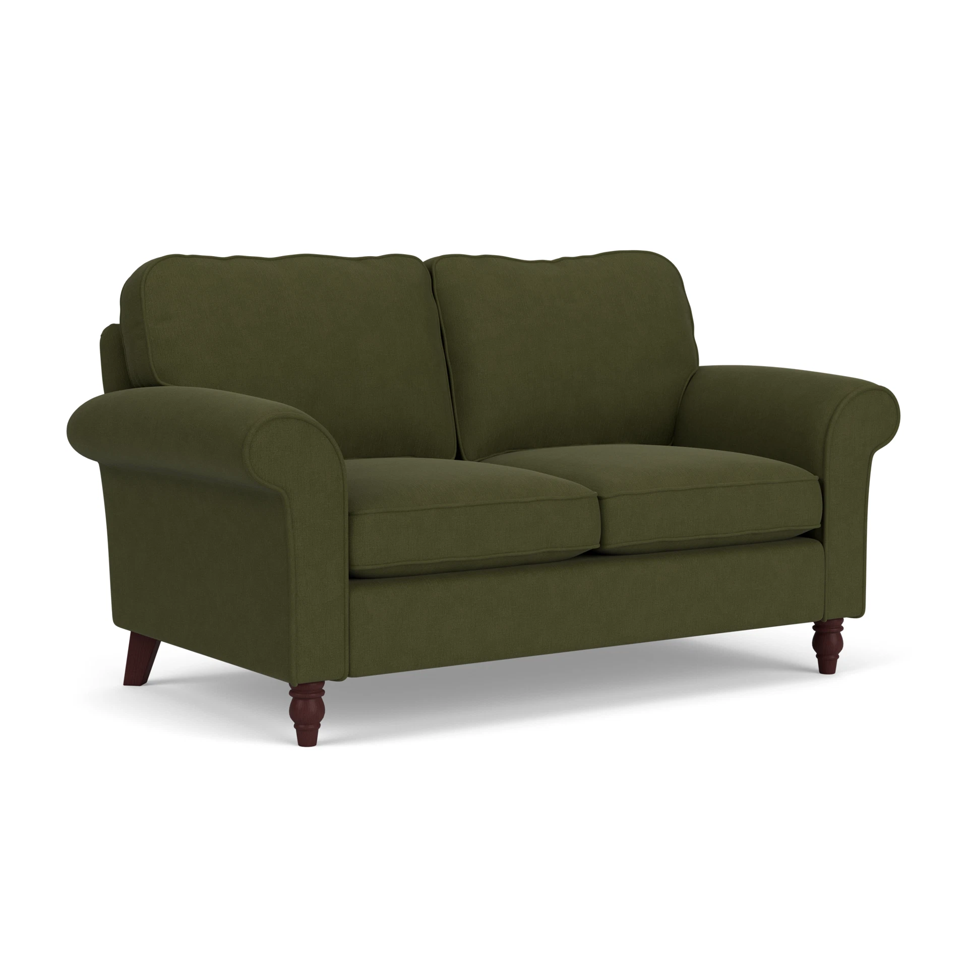 Hurley Large 2 Seater Sofa in House Linen Mix - Forest Green with Light legs