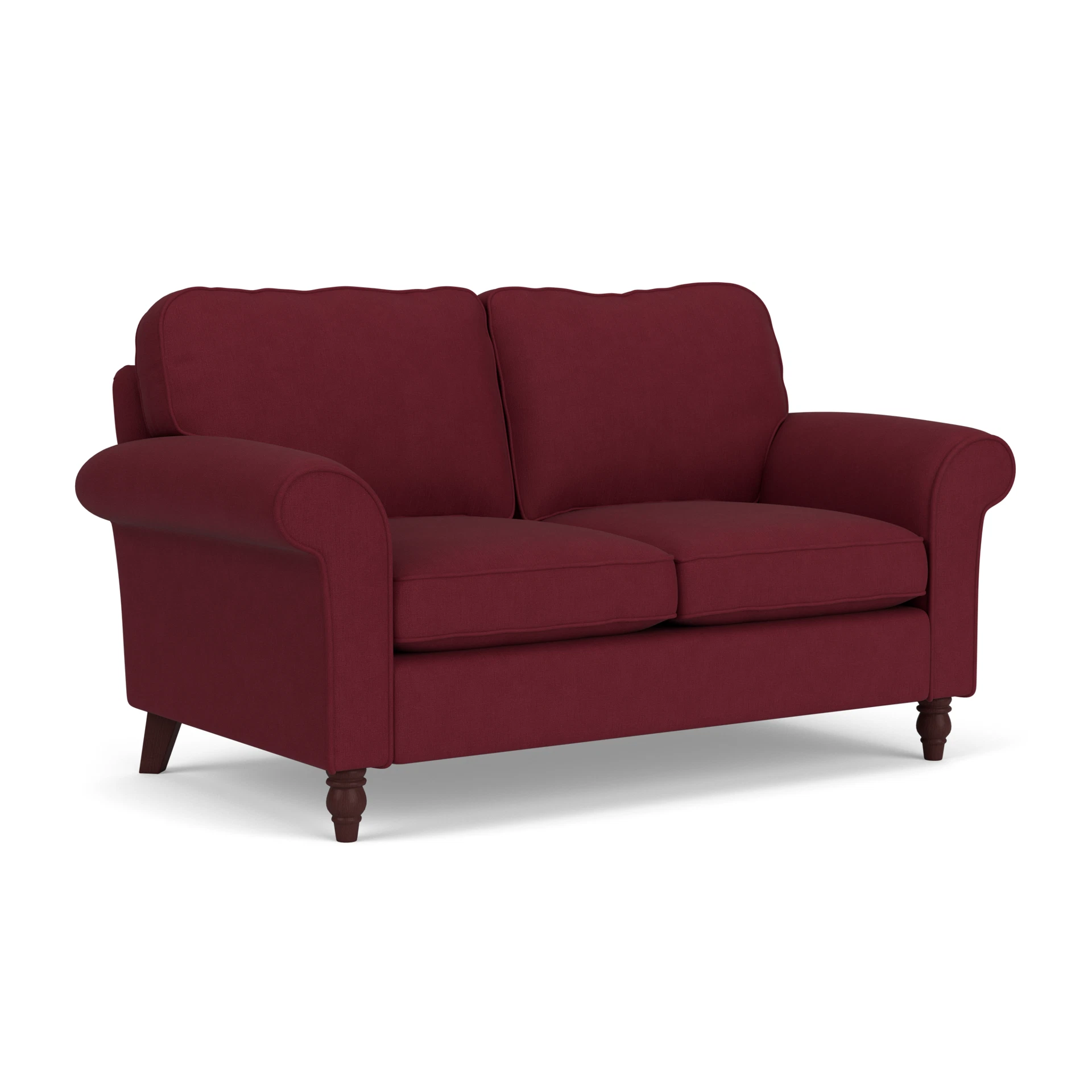 Hurley Large 2 Seater Sofa in House Linen Mix - Rosehip with Light legs