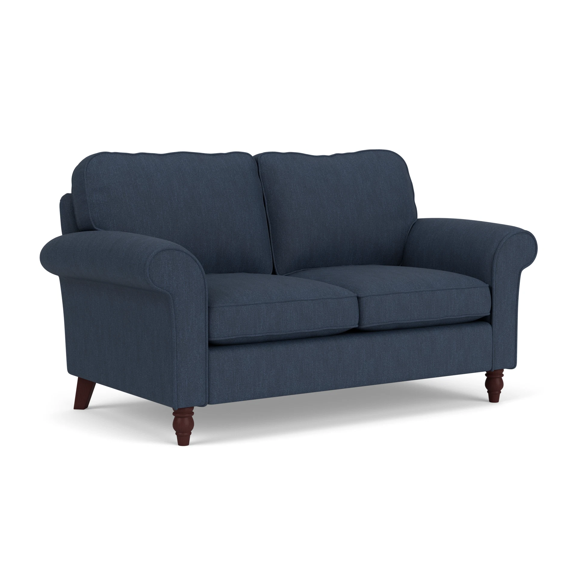 Hurley Large 2 Seater Sofa in Luxury Italian Linen - Indigo with Light legs