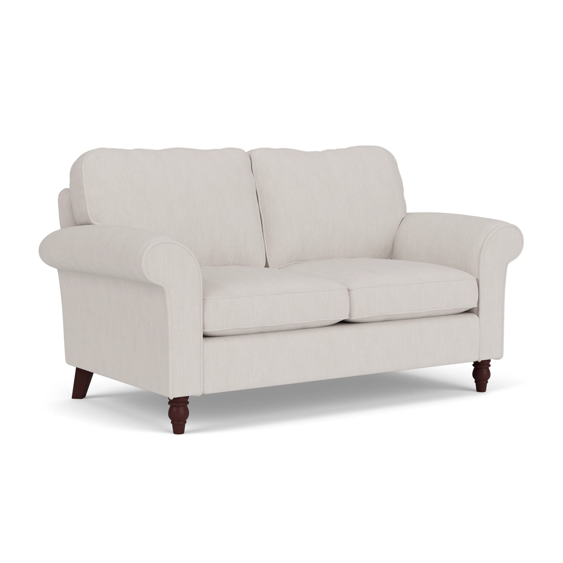 Hurley Large 2 Seater Sofa in Luxury Italian Linen - Soft White with Light legs