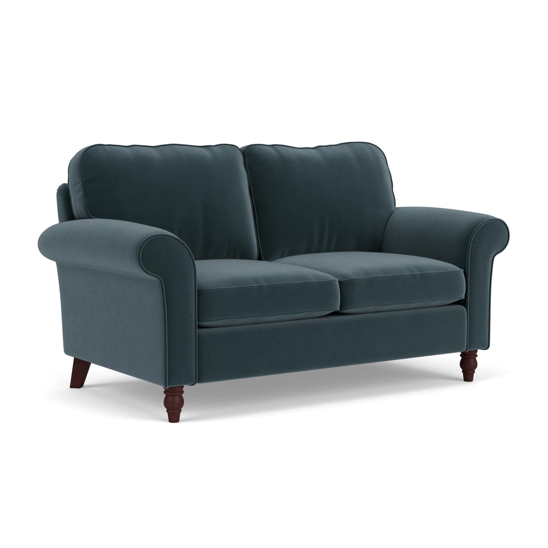 Hurley Large 2 Seater Sofa in Matt Velvet - Night Sky with Light legs